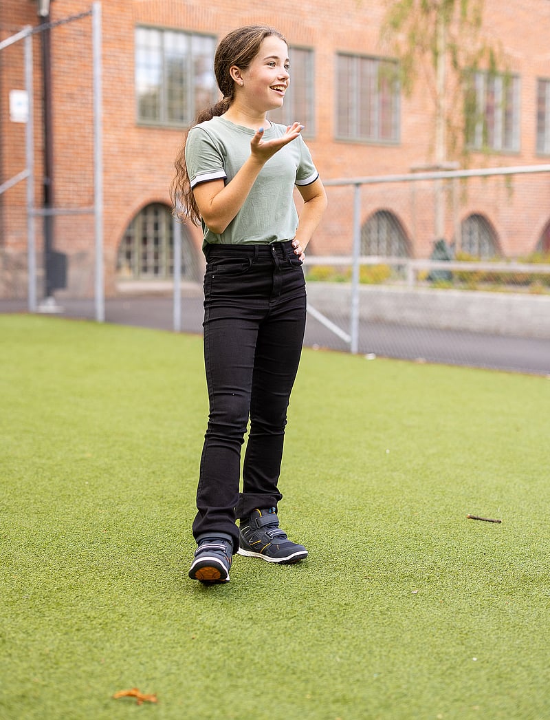 Leaf - Kasuri - hoher schnitt - navy/orange - 0