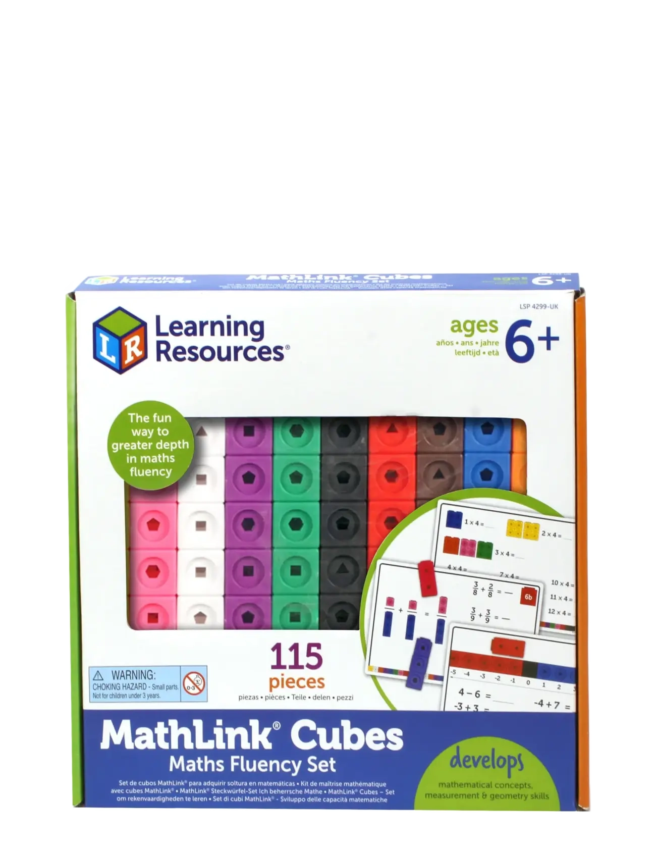 Learning Resources MathLink® Cubes Maths Fluency Set - 4 for 3 - MULTI COLOURED / white