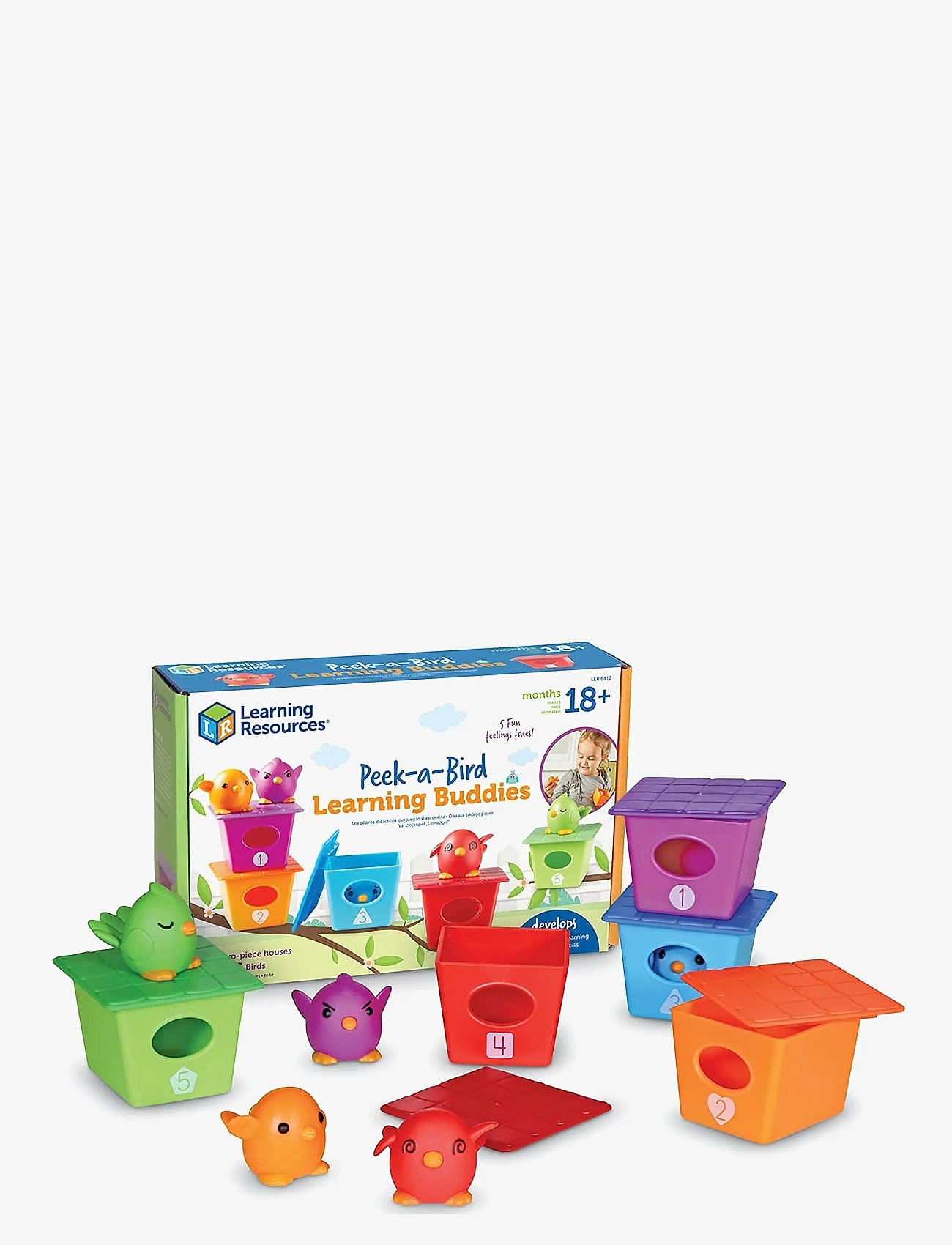 Learning Resources - Peek-a-Bird Learning Buddies - sorting box toy - multi coloured - 2