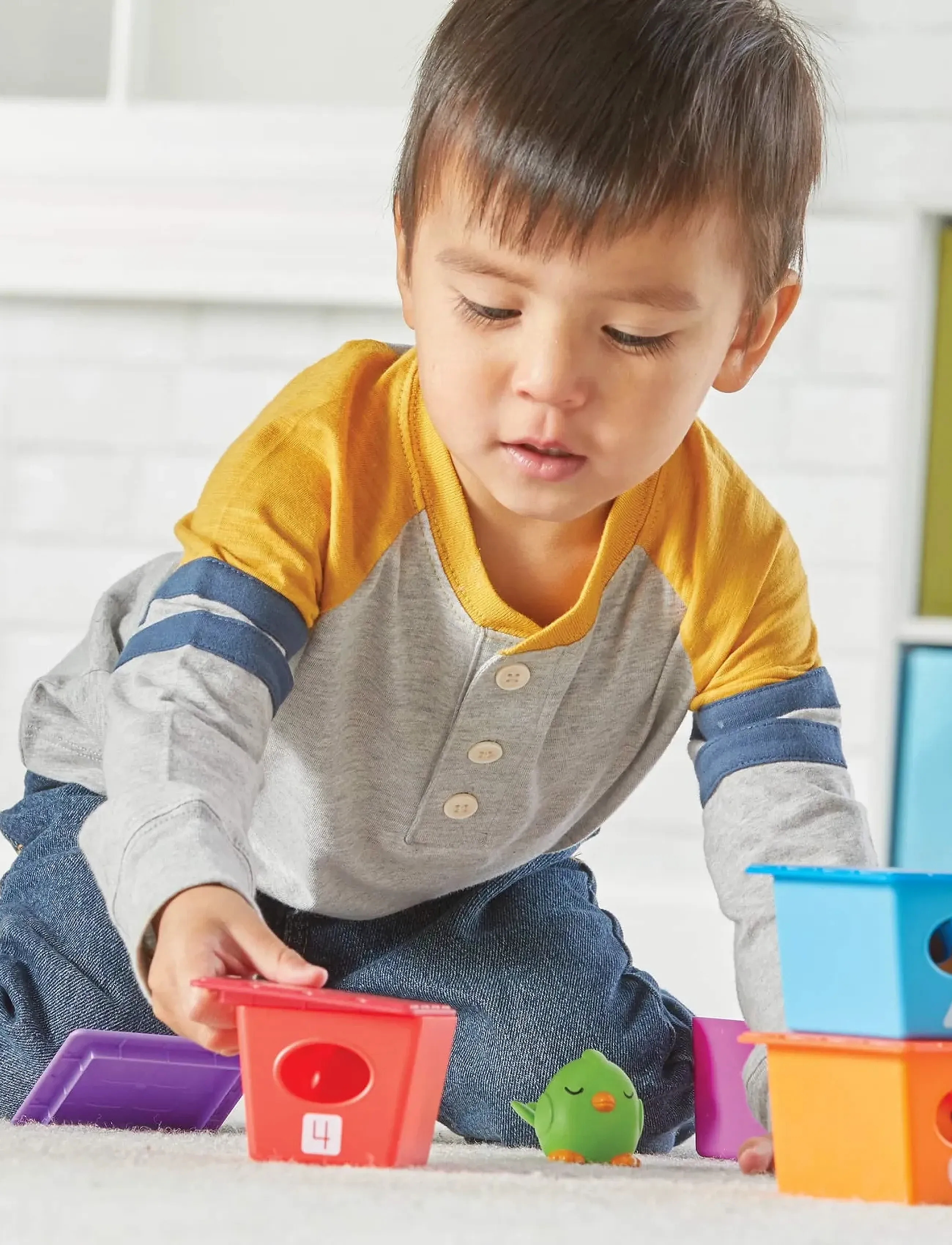 Learning Resources Peek-A-Bird Learning Buddies, Børn, Stackable Blocks, Multi/mønstret, Str: ONE SIZE