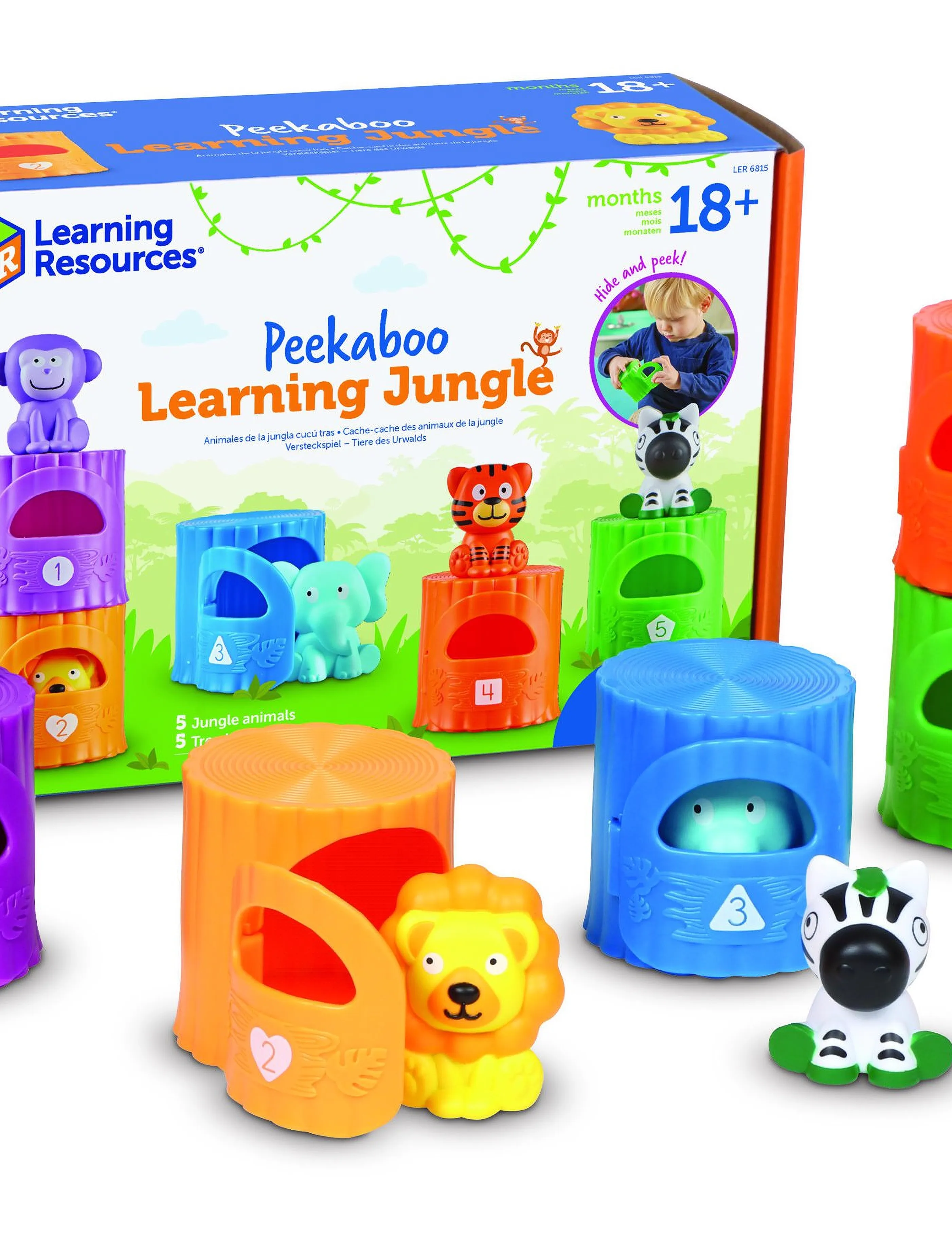 Learning Resources Peekaboo Learning Jungle, Børn, Play Sæt, Pink, Str: ONE SIZE