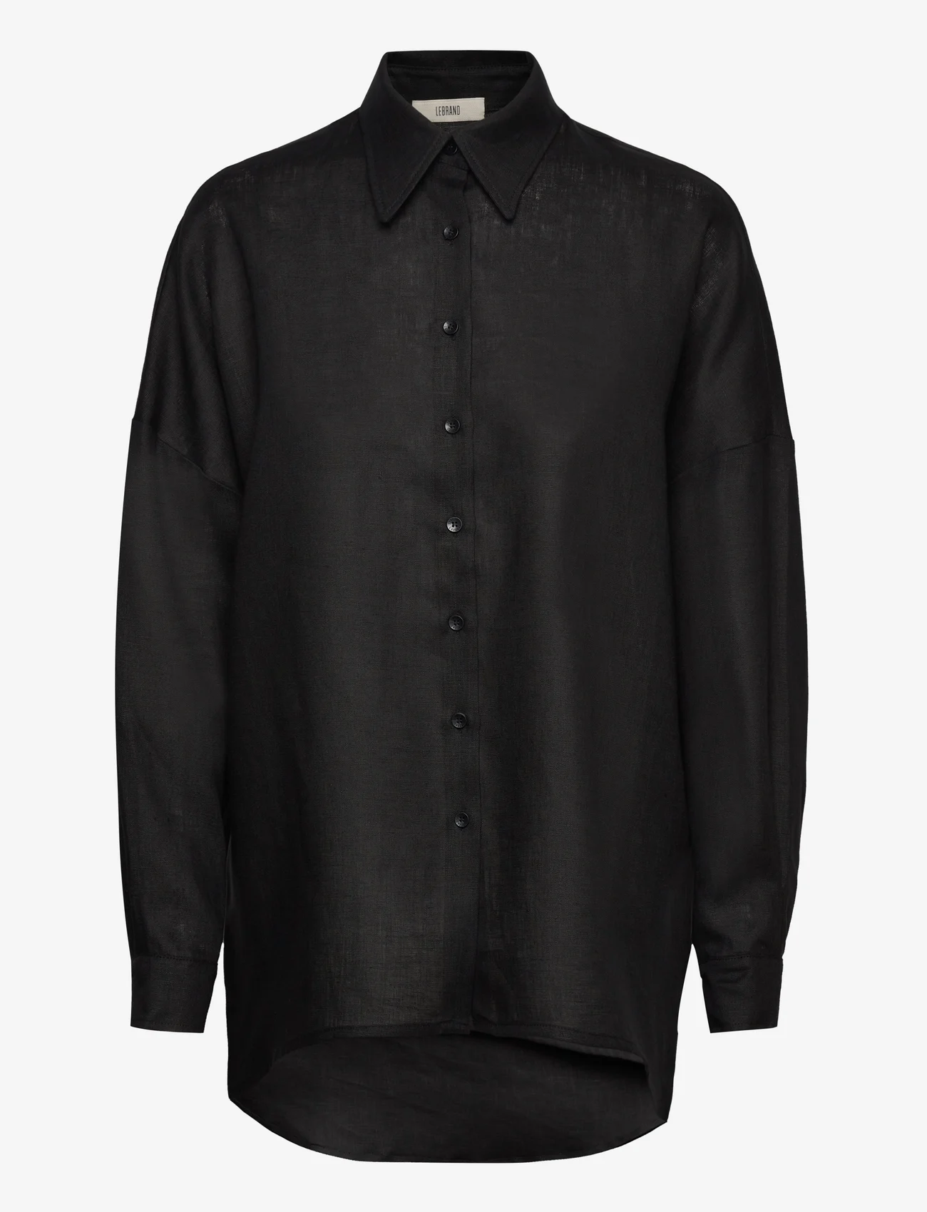 LEBRAND - BILBAO LINEN SHIRT - koszule z długimi rękawami - black - 0