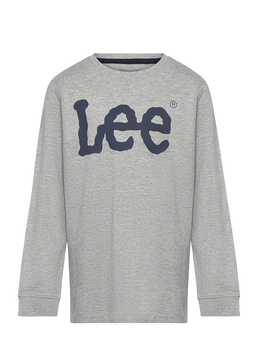 Lee Jeans - Wobbly Graphic LS T-Shirt - langærmede t-shirts - vintage grey heather - 0