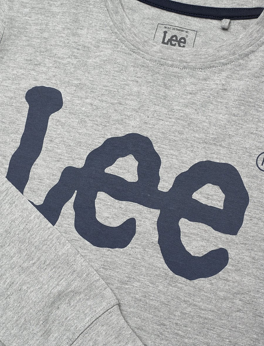 Lee Jeans - Wobbly Graphic LS T-Shirt - langærmede t-shirts - vintage grey heather - 2