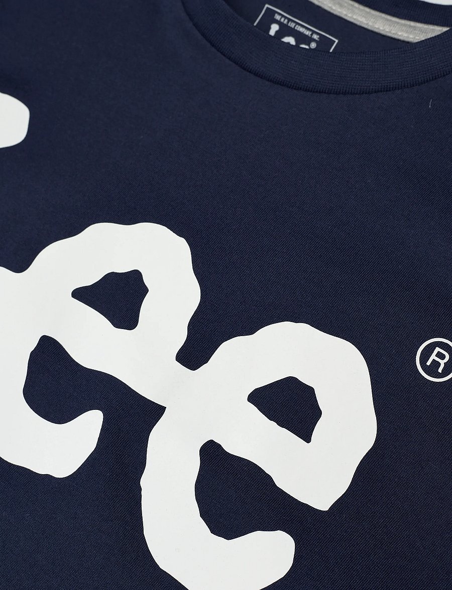 Lee Jeans - Wobbly Graphic T-Shirt - kortärmade t-shirts - navy blazer - 2