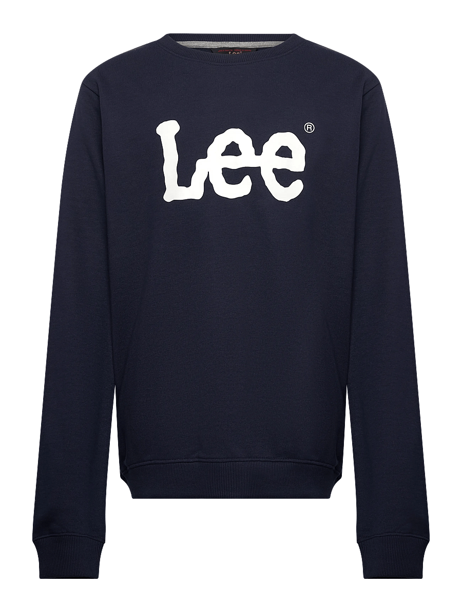 Lee Jeans - Wobbly Lee Graphic LB Crew - sweatshirts - navy blazer - 0