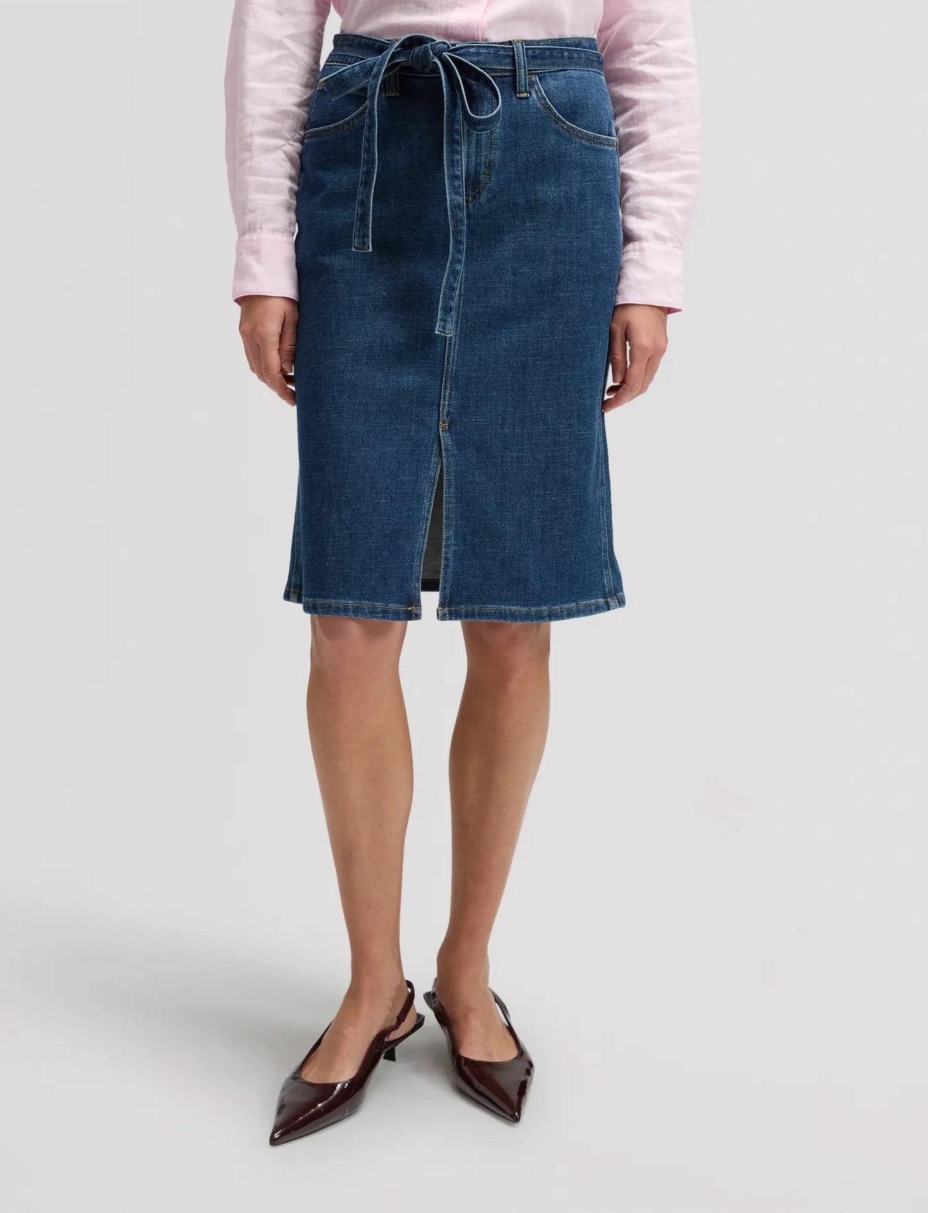 Lee Jeans Midi Skirt With Bow - Blue - 24 x 00