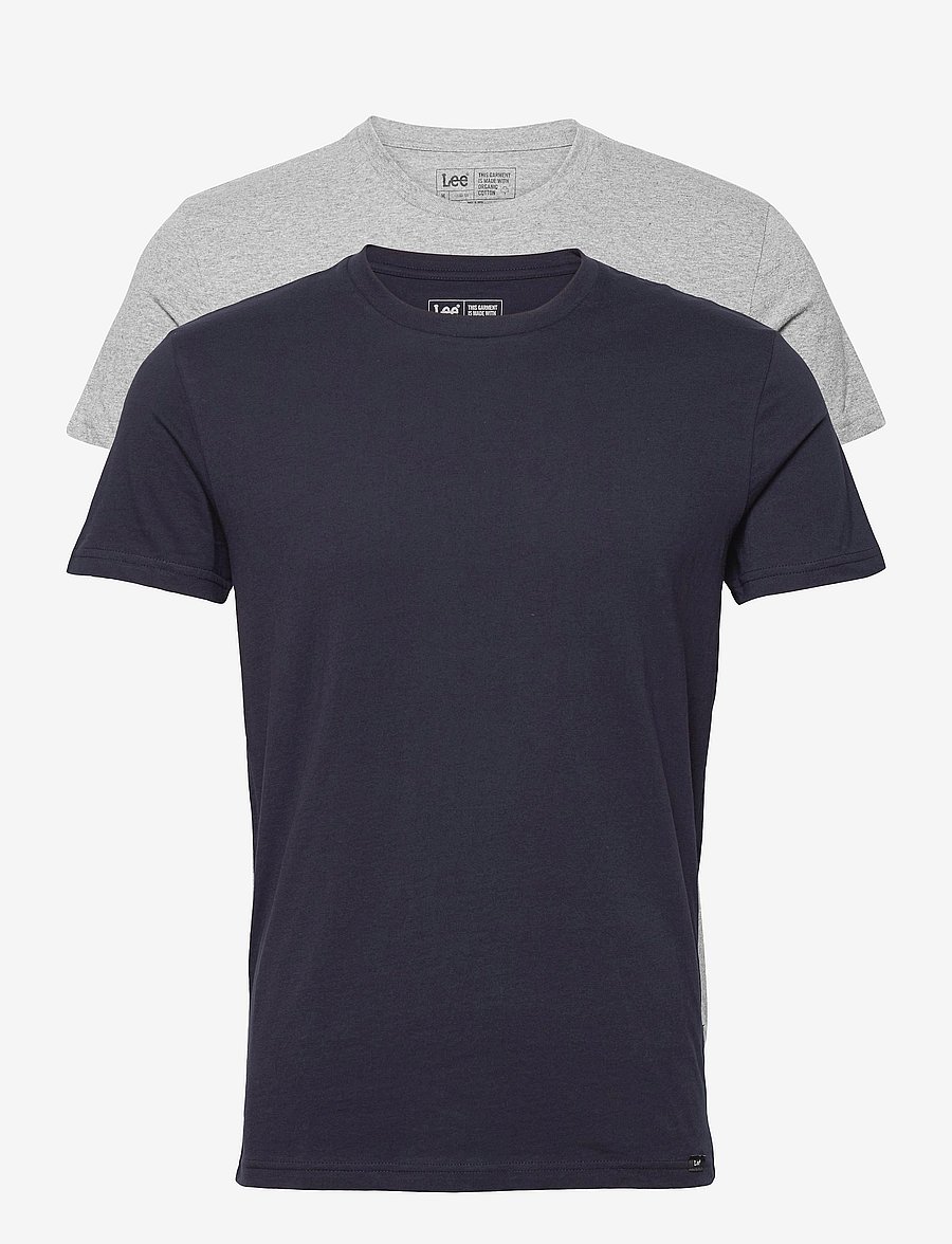 Lee Jeans - TWIN PACK CREW - t-shirts im multipack - greymele navy - 1