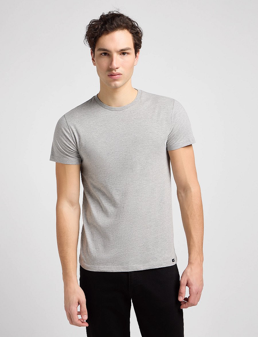 Lee Jeans - TWIN PACK CREW - t-shirts im multipack - greymele navy - 0