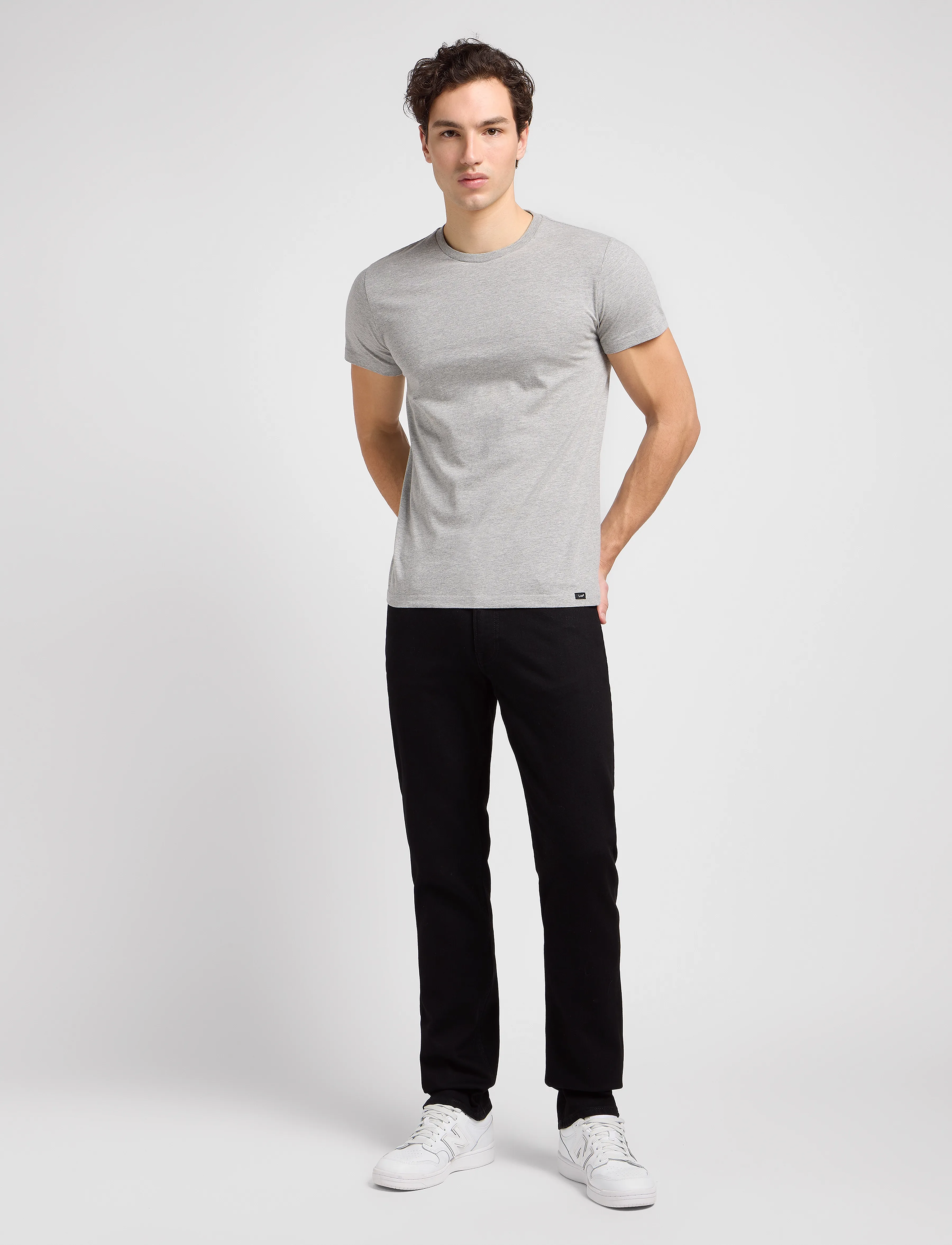 Lee Jeans - TWIN PACK CREW - basic t-shirts - greymele navy - 4