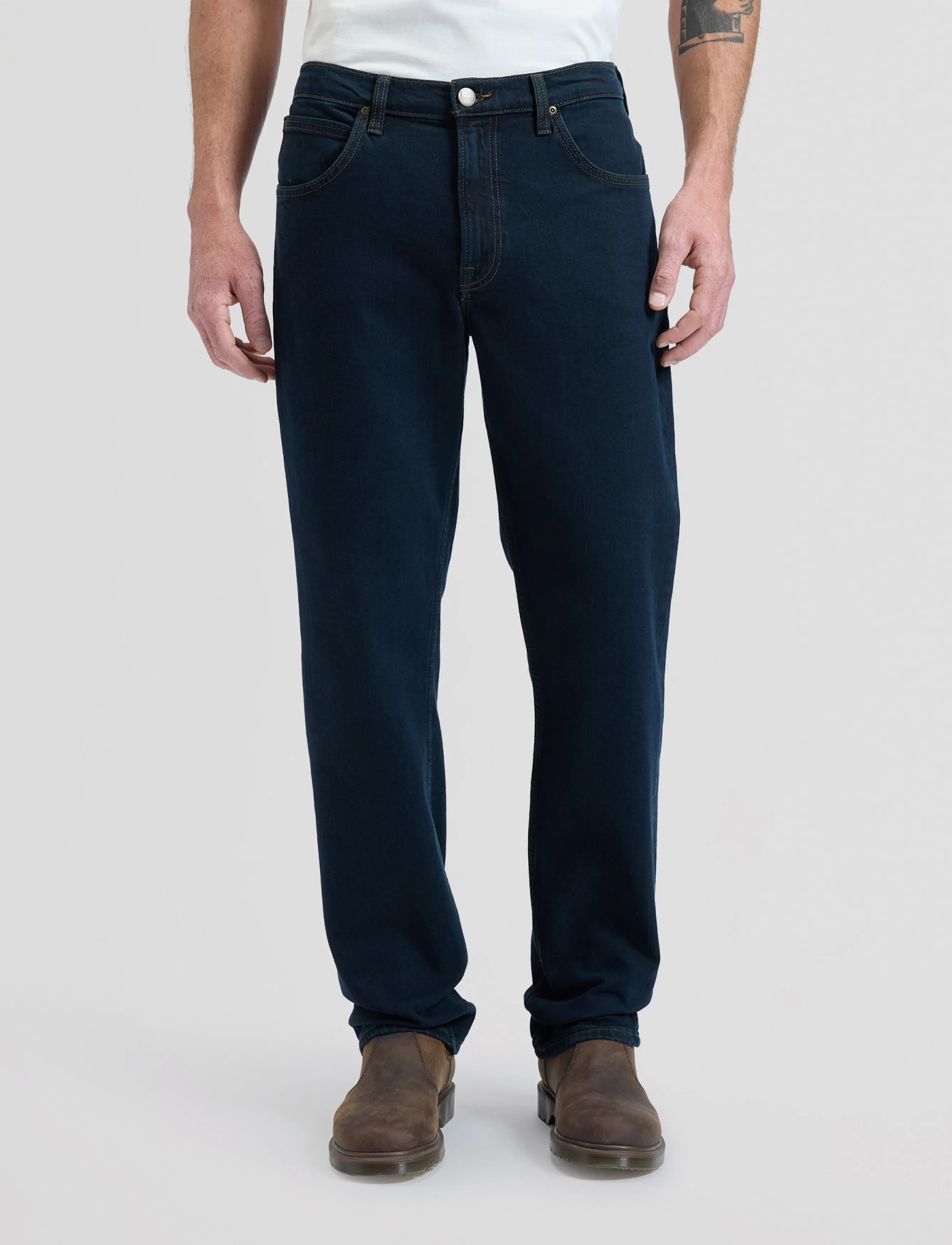 Lee Jeans Brooklyn, Mænd, Straight Leg Jeans, Navy, Str: 42 x 34