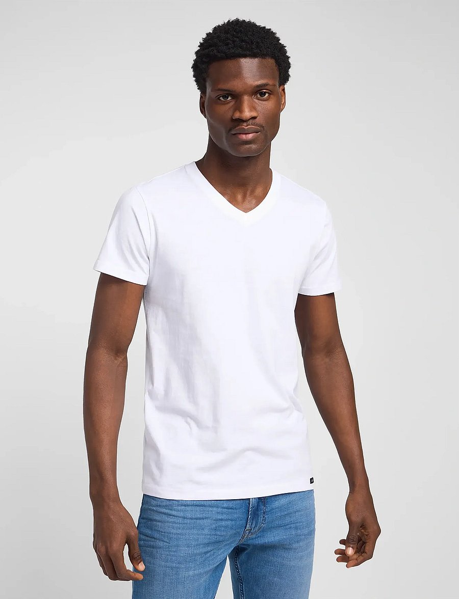 Lee Jeans - TWIN PACK V NECK - multipack t-shirts - black white - 4