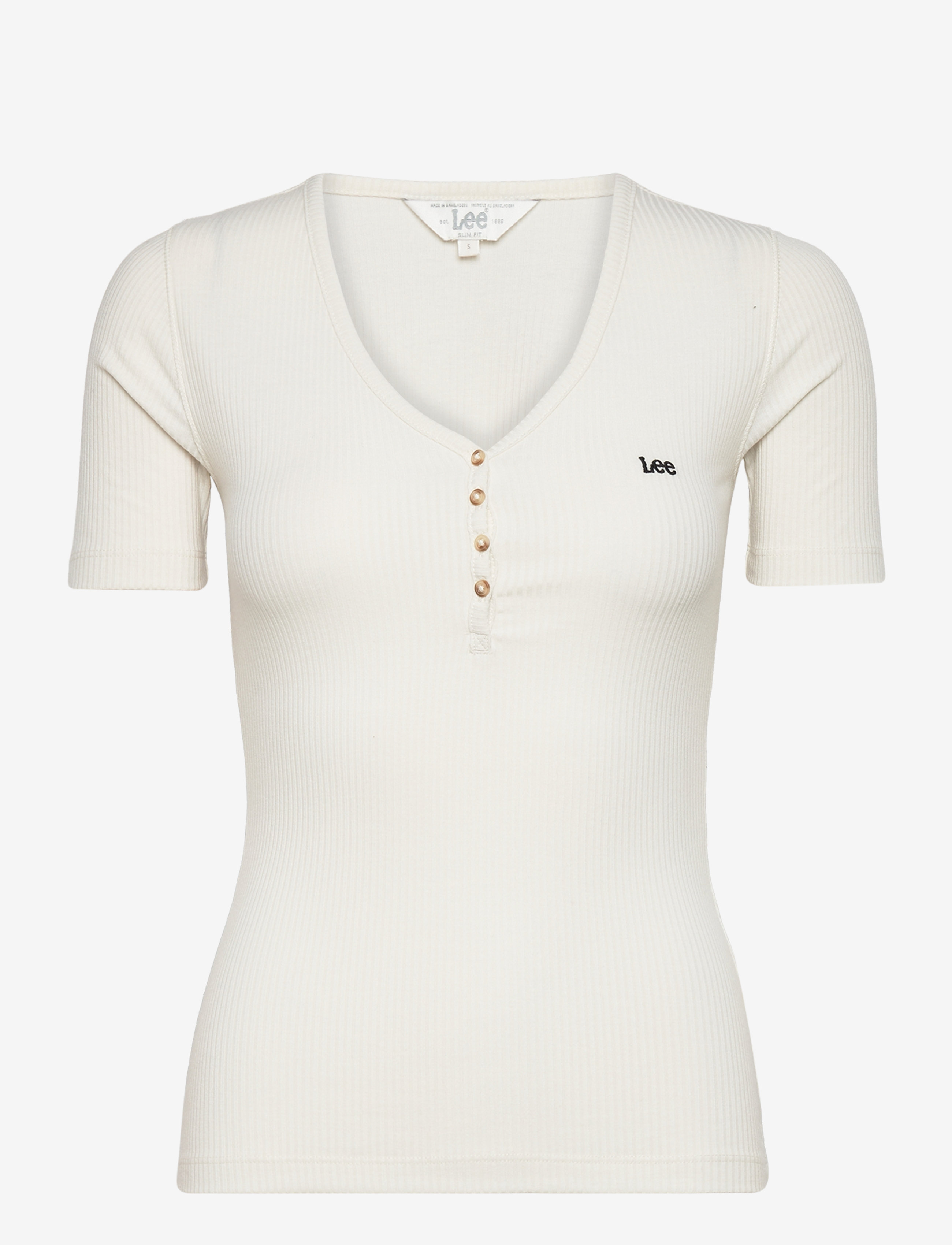 LEE JEANS Ss Henley Weiß - S - Damen