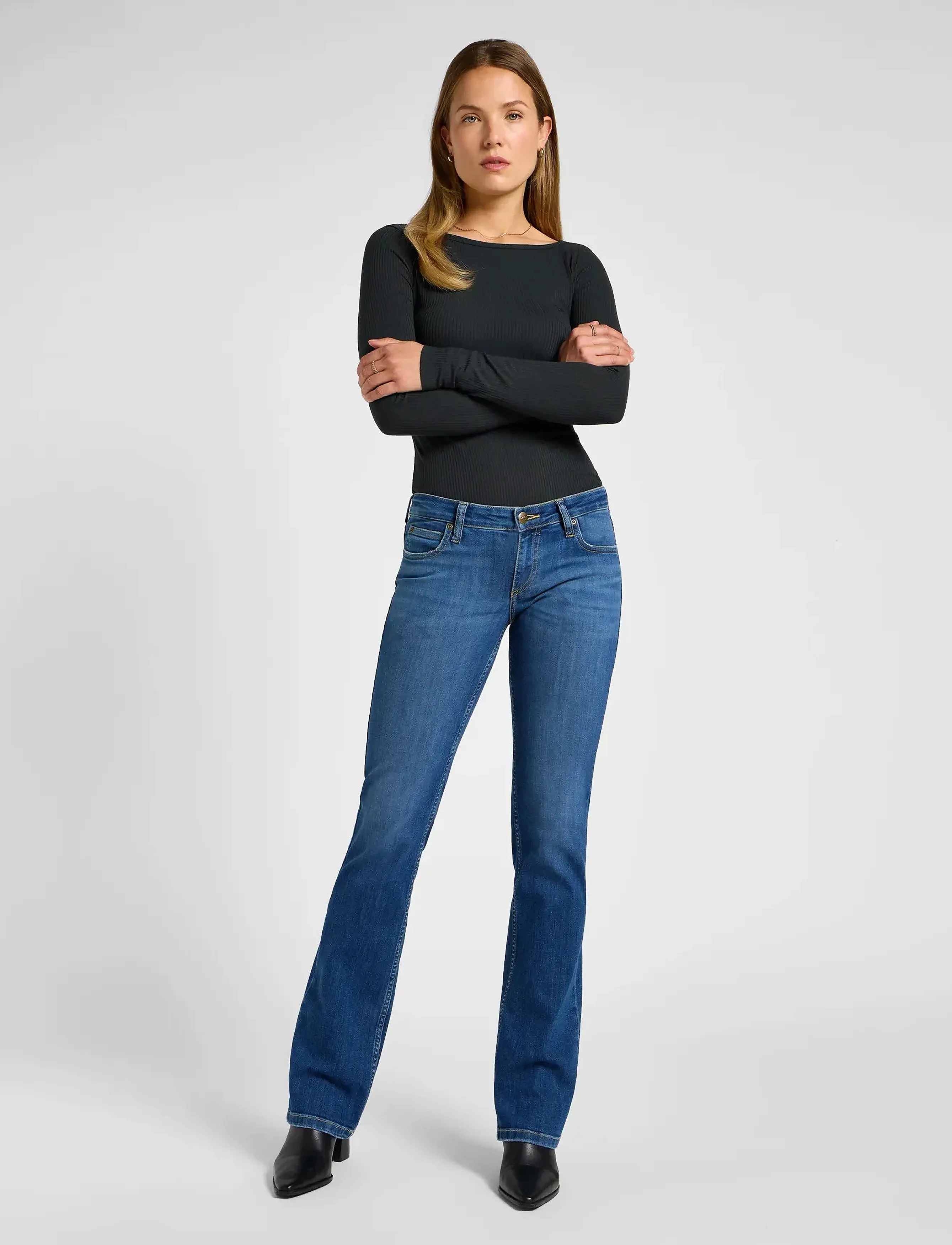 Lee Jeans - LS BOAT NECK TEE - long-sleeved tops - charcoal - 4