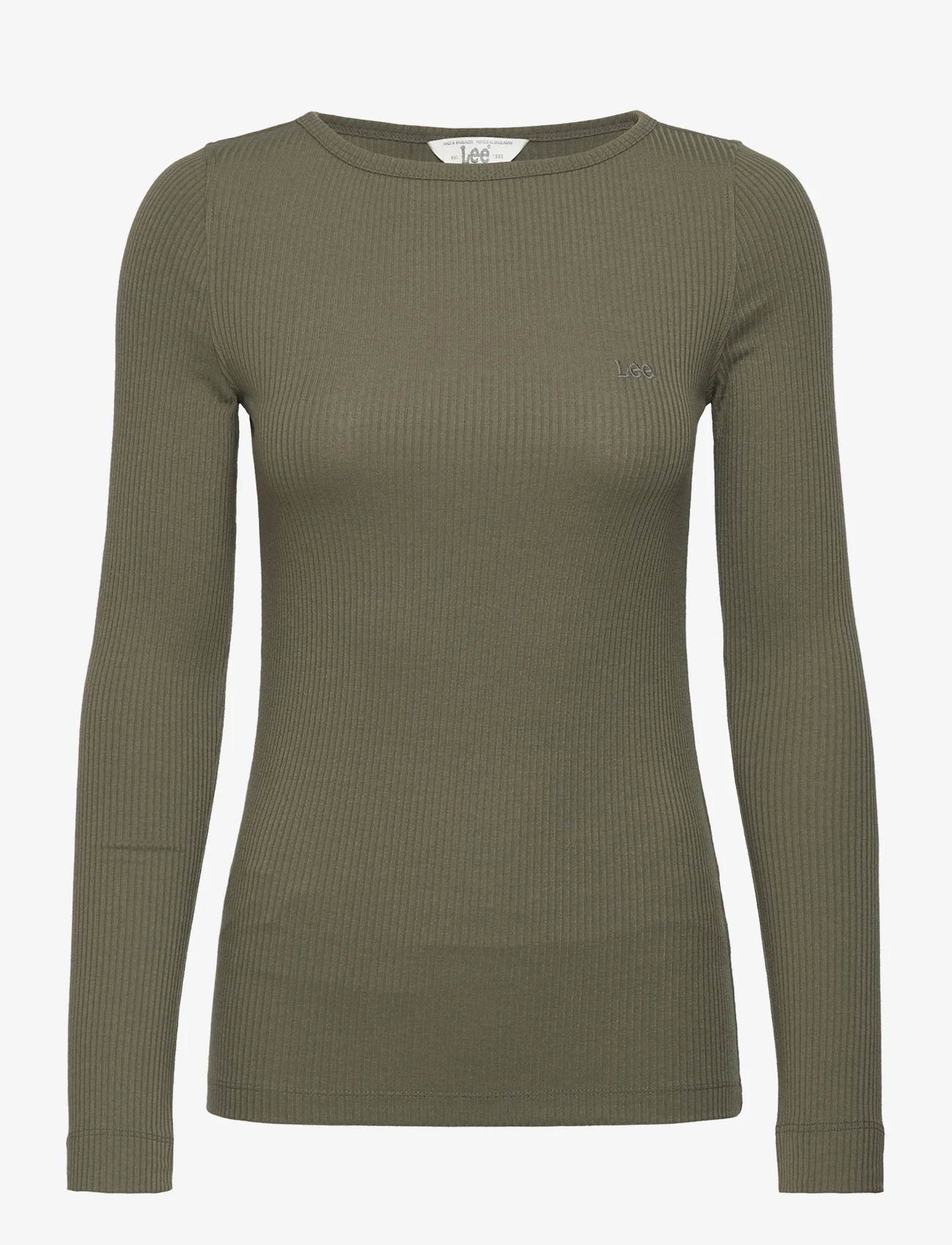 Lee Jeans - LS BOAT NECK TEE - long-sleeved tops - olive grove - 0