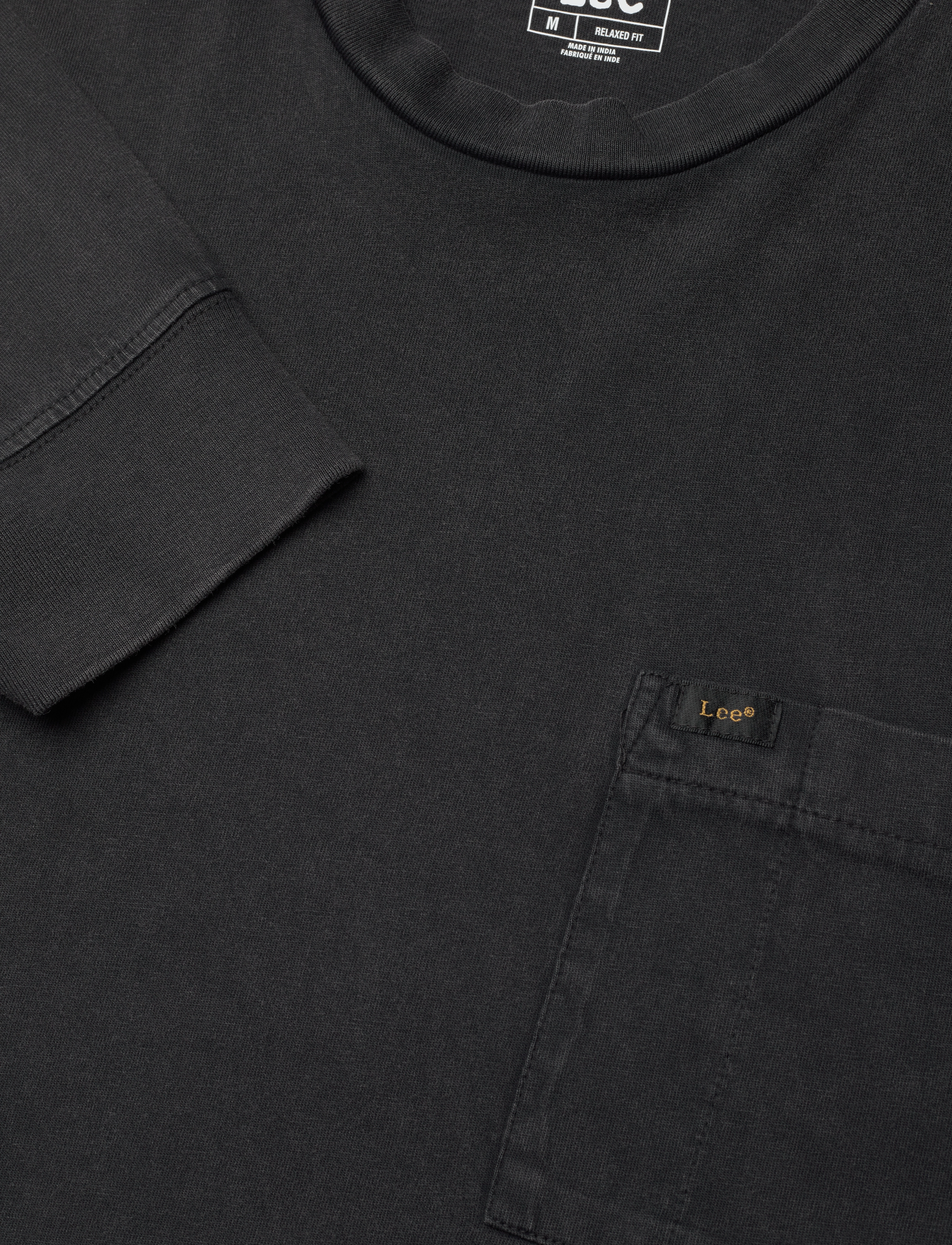 Lee Jeans - LS POCKET TEE - washed black - 2