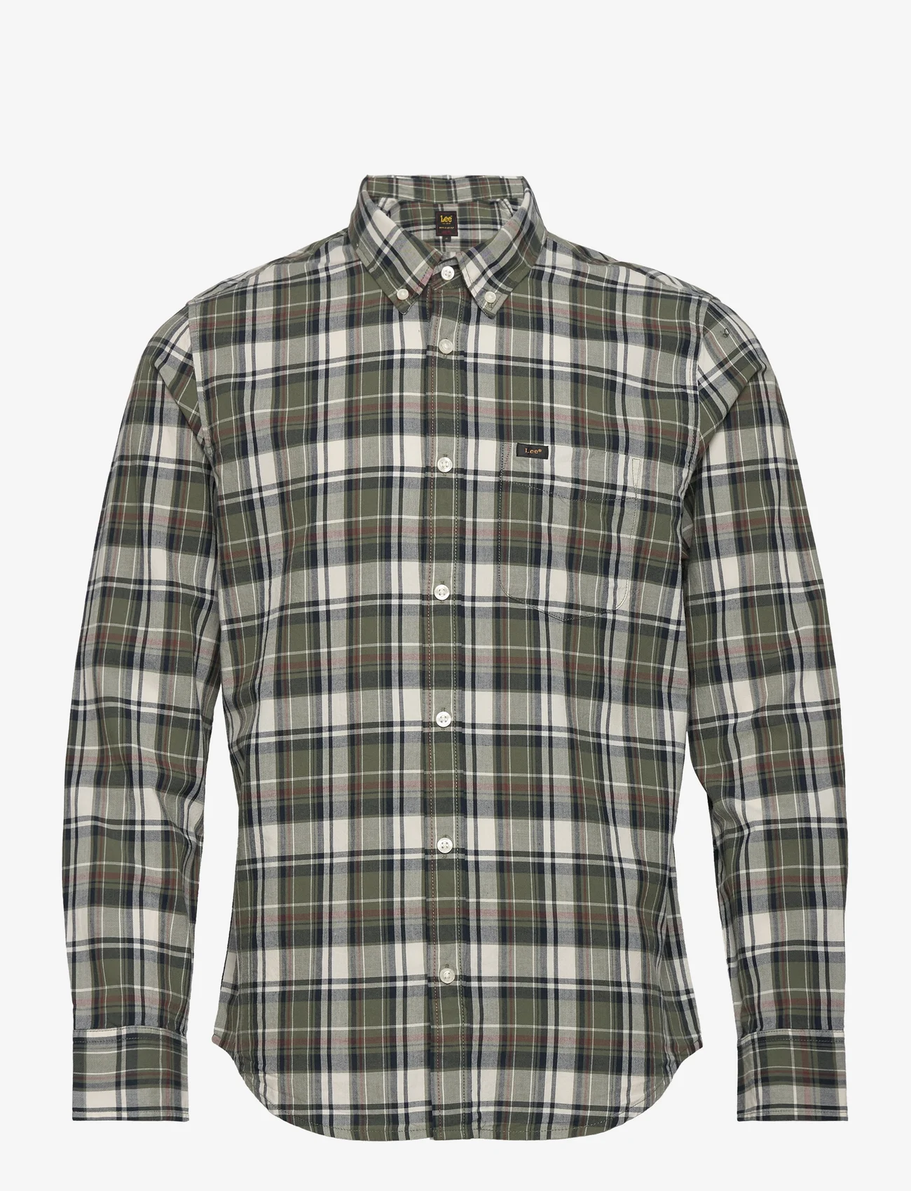 Lee Jeans - LEE BUTTON DOWN - rutede skjorter - olive grove - 0