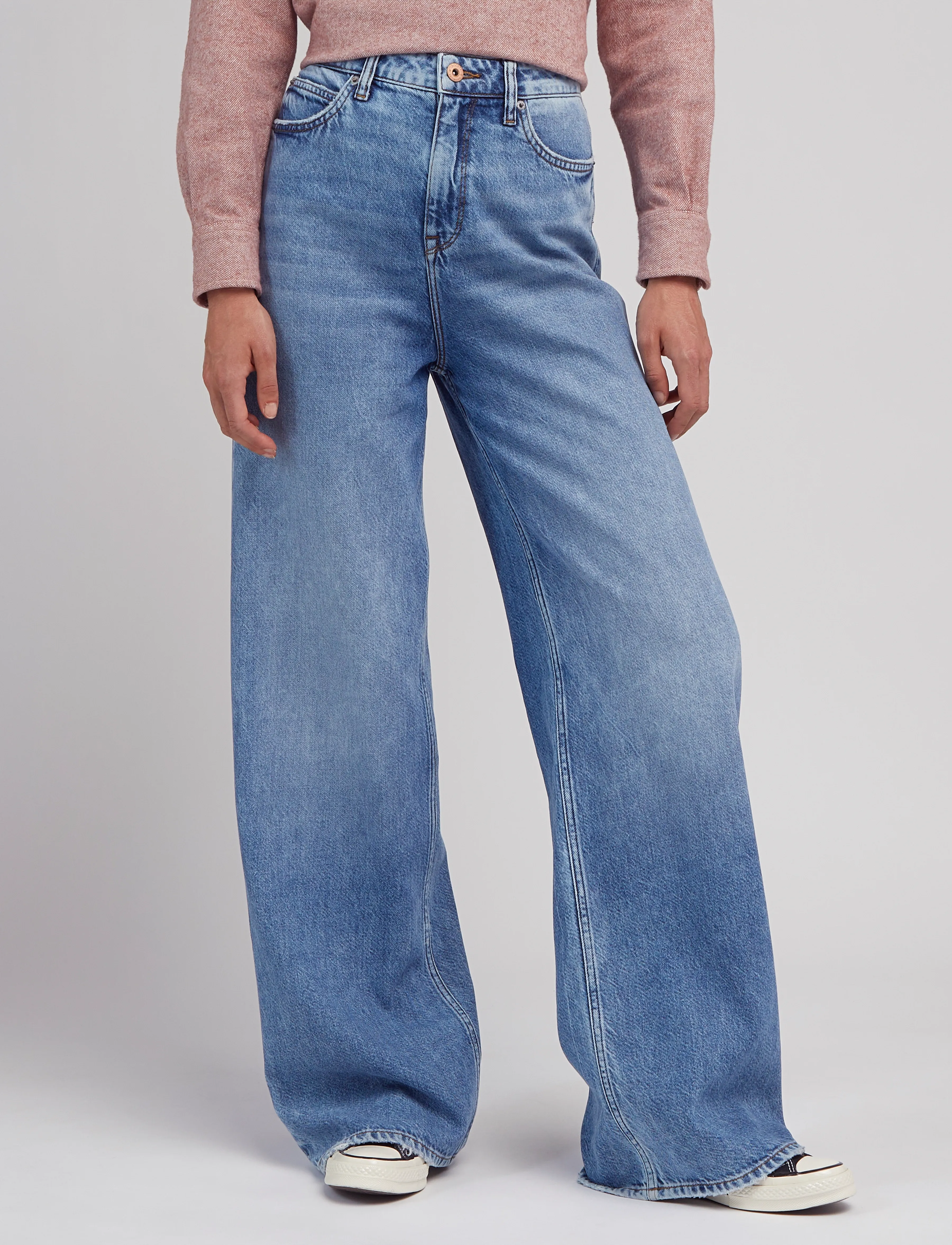 Lee Jeans Stella A Line, 29 x 29, Jeans, Blau - Wide, Frauen