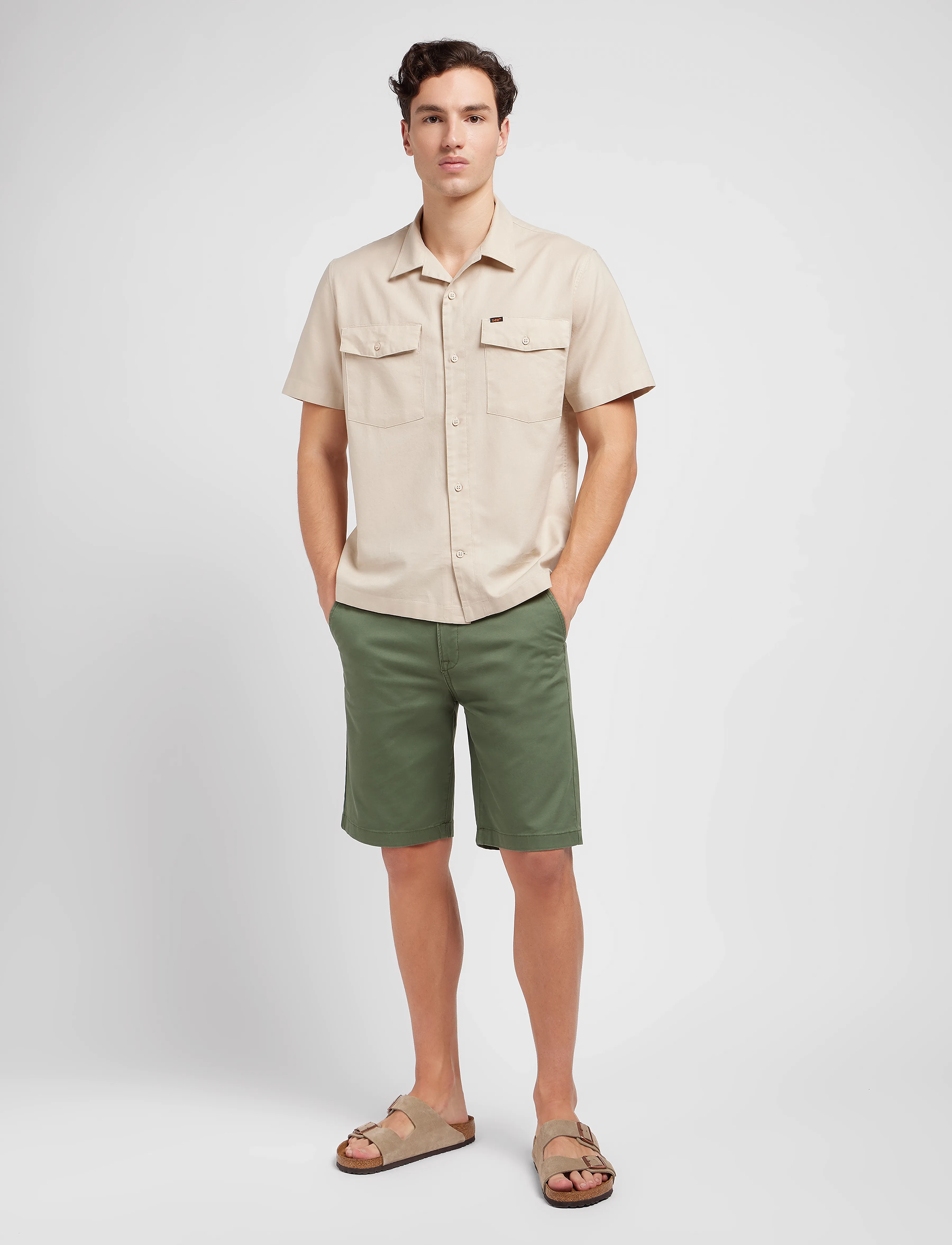 Lee Jeans - Regular Chino Short - miesten - olive grove - 4