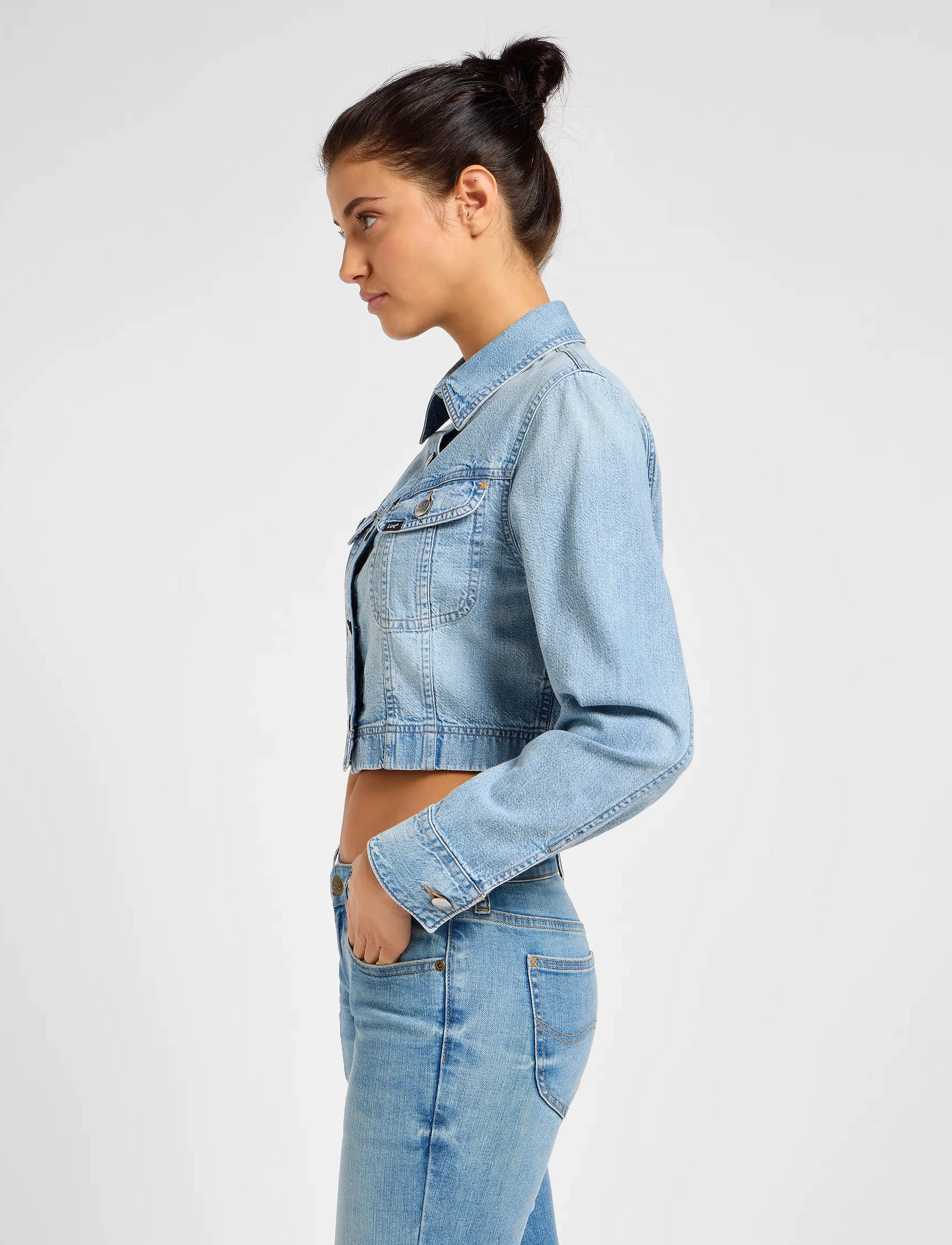 Lee Jeans - CROPPED RIDER SHIRT - modern blue - 5