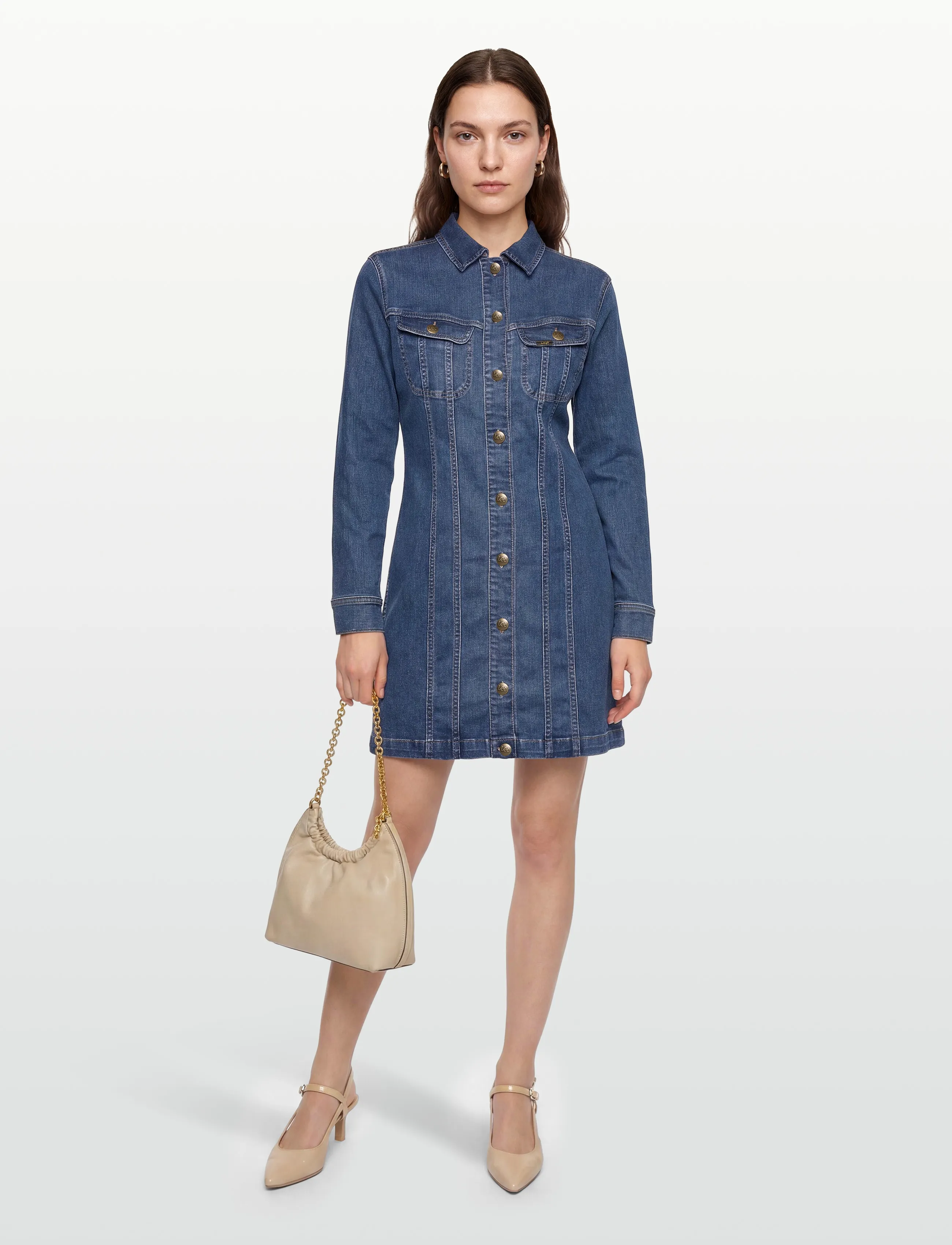Lee Jeans Foreverfit Rider Dress, XS, Dresses, Blau - Short Frauen