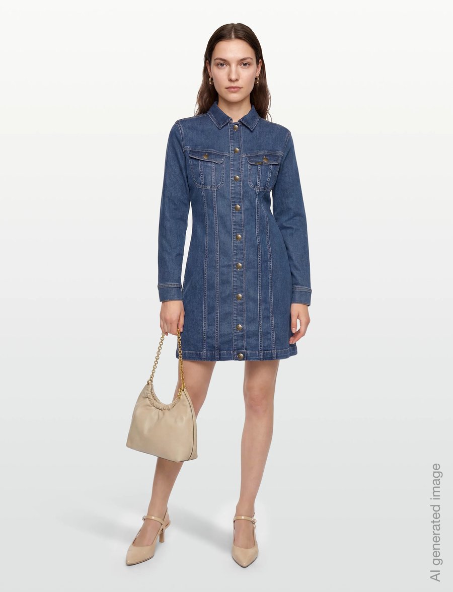 Lee Jeans - FOREVERFIT RIDER DRESS - skjortekjoler - clean riley - 0