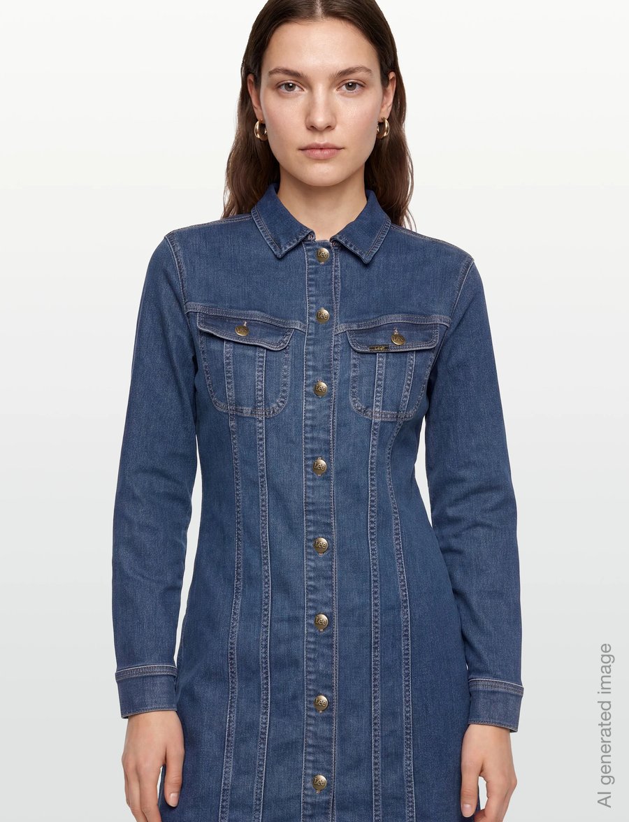 Lee Jeans - FOREVERFIT RIDER DRESS - skjortekjoler - clean riley - 3