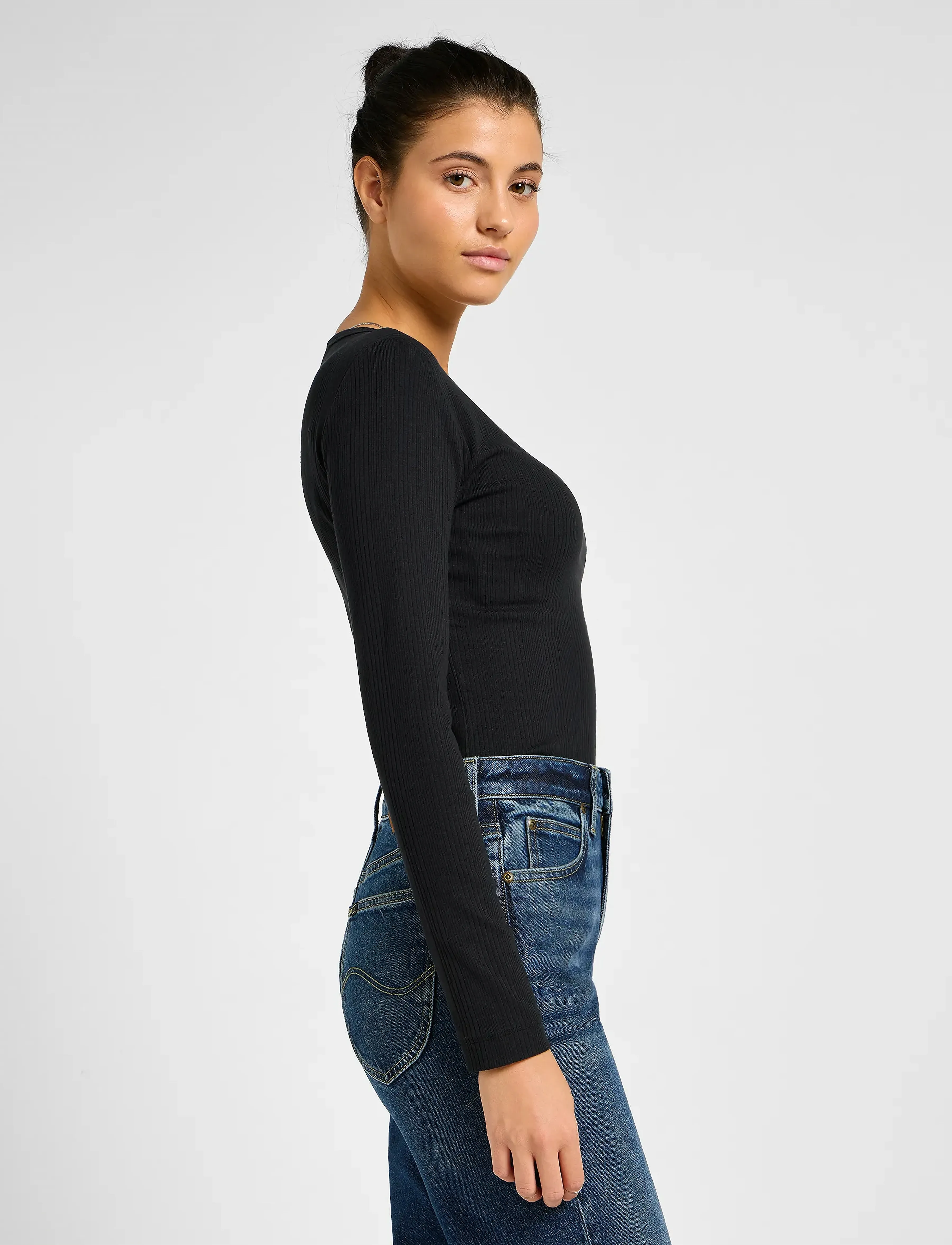 Lee Jeans - LS RIB TEE - unionall black - 5
