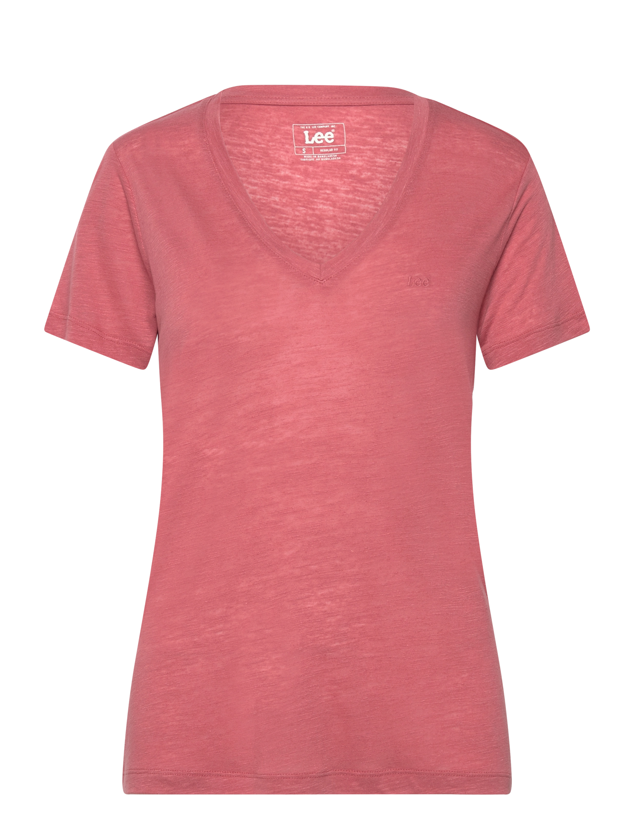 V NECK TEE - CINNAMON