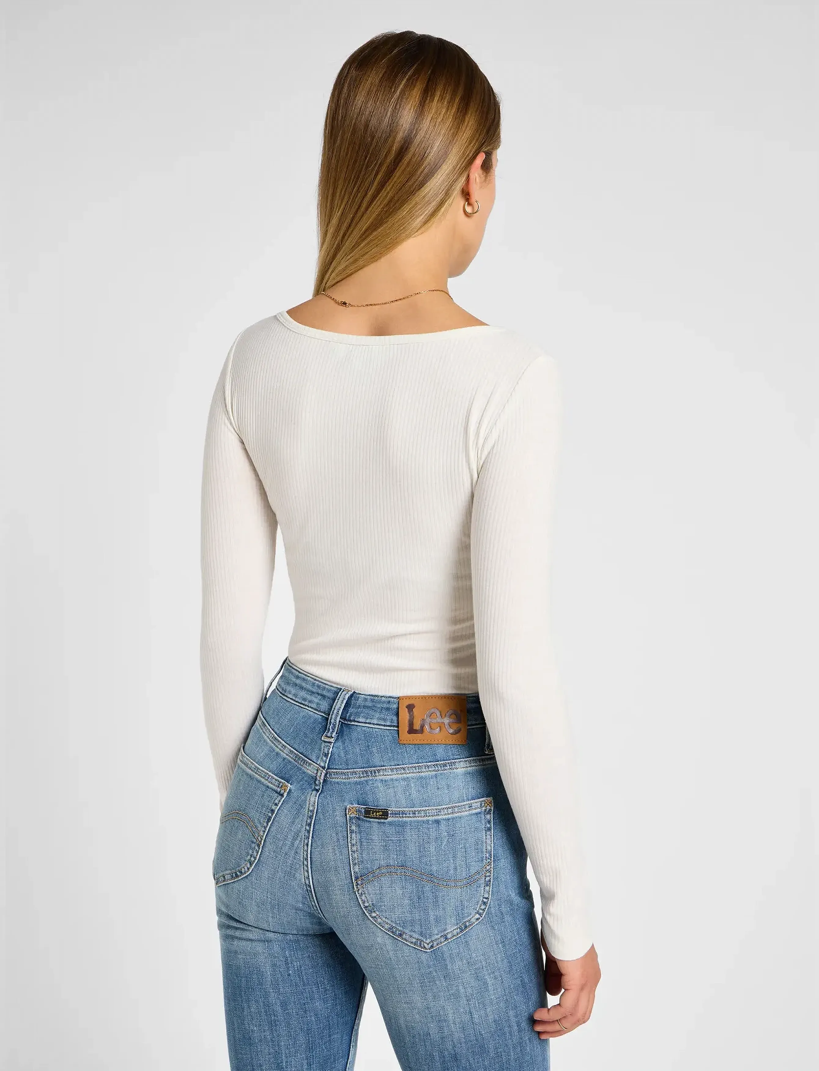Lee Jeans - LS BOAT NECK TEE - långärmade toppar - ecru - 3