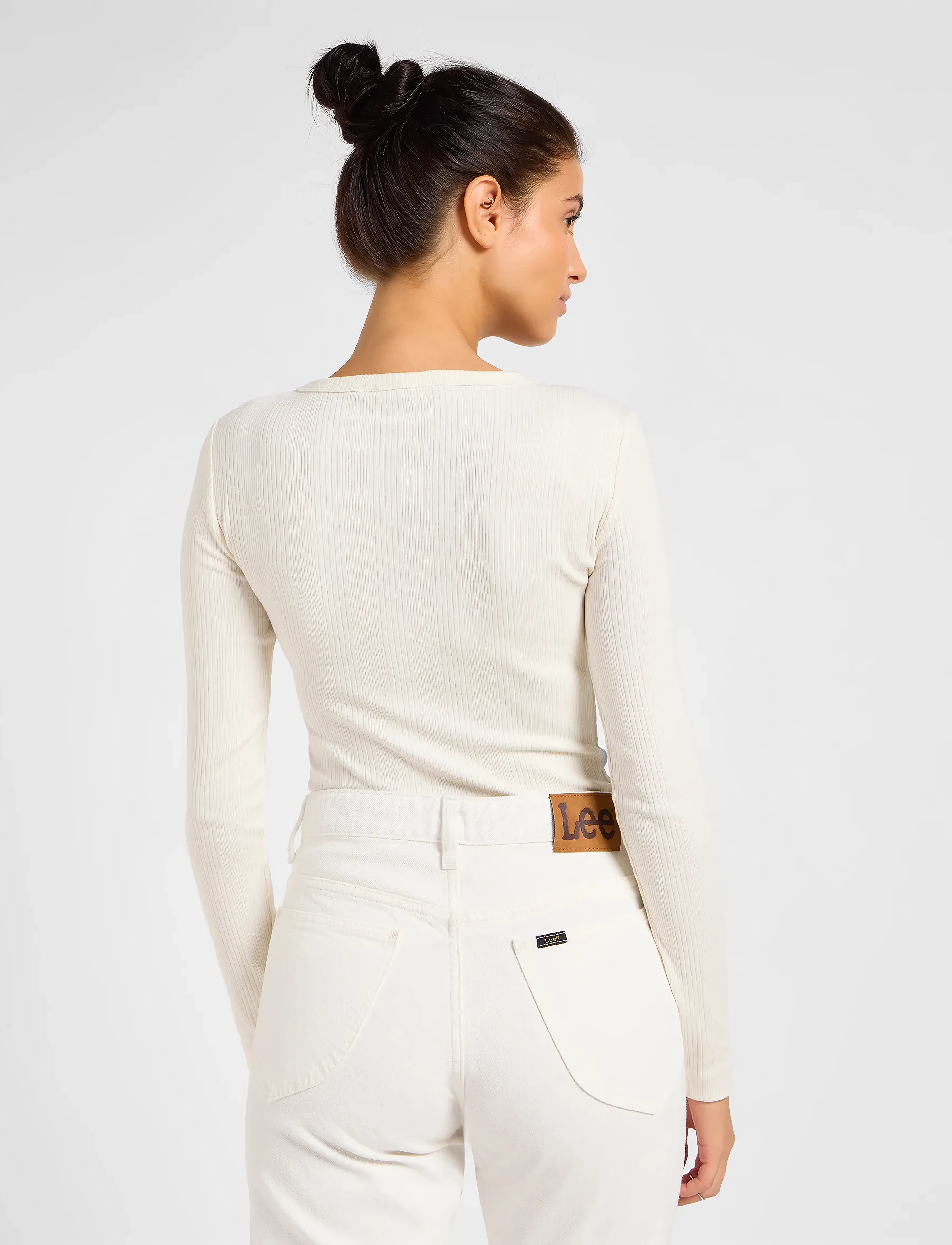 Lee Jeans - LS RIB TEE - ecru - 3