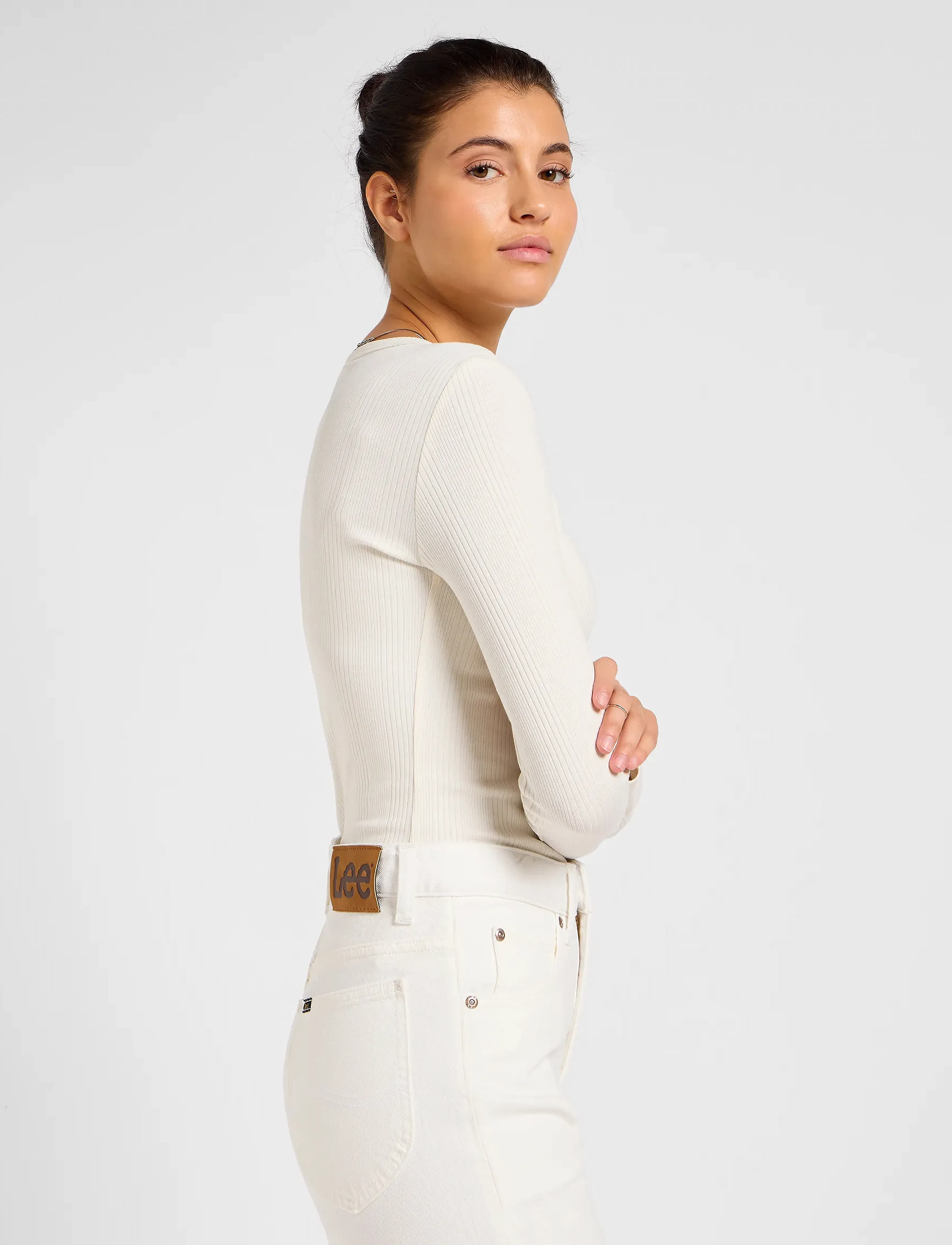 Lee Jeans - LS RIB TEE - ecru - 5