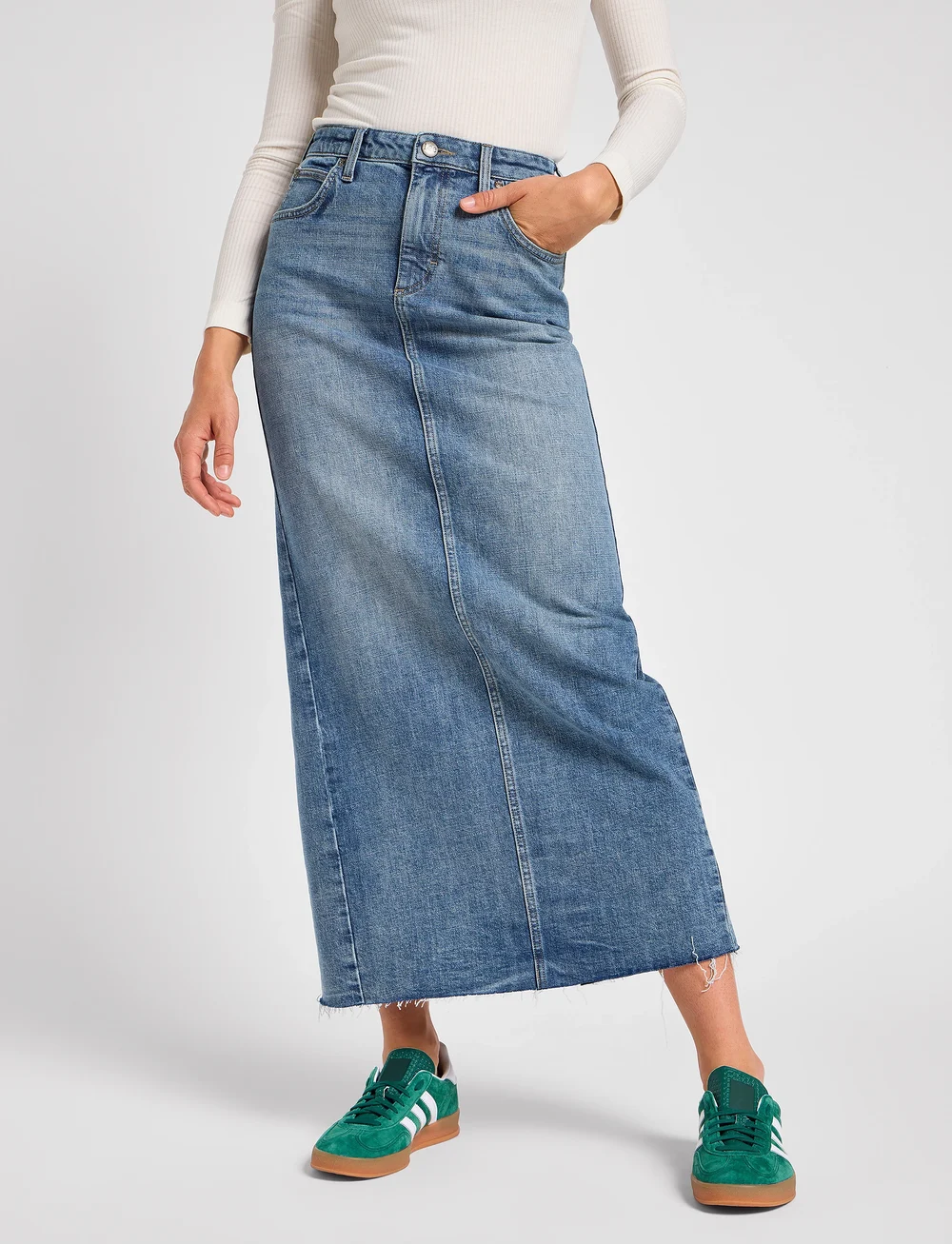 Lee Jeans - Back Slit Maxi Skirt - džinsa svārki - set free - 0
