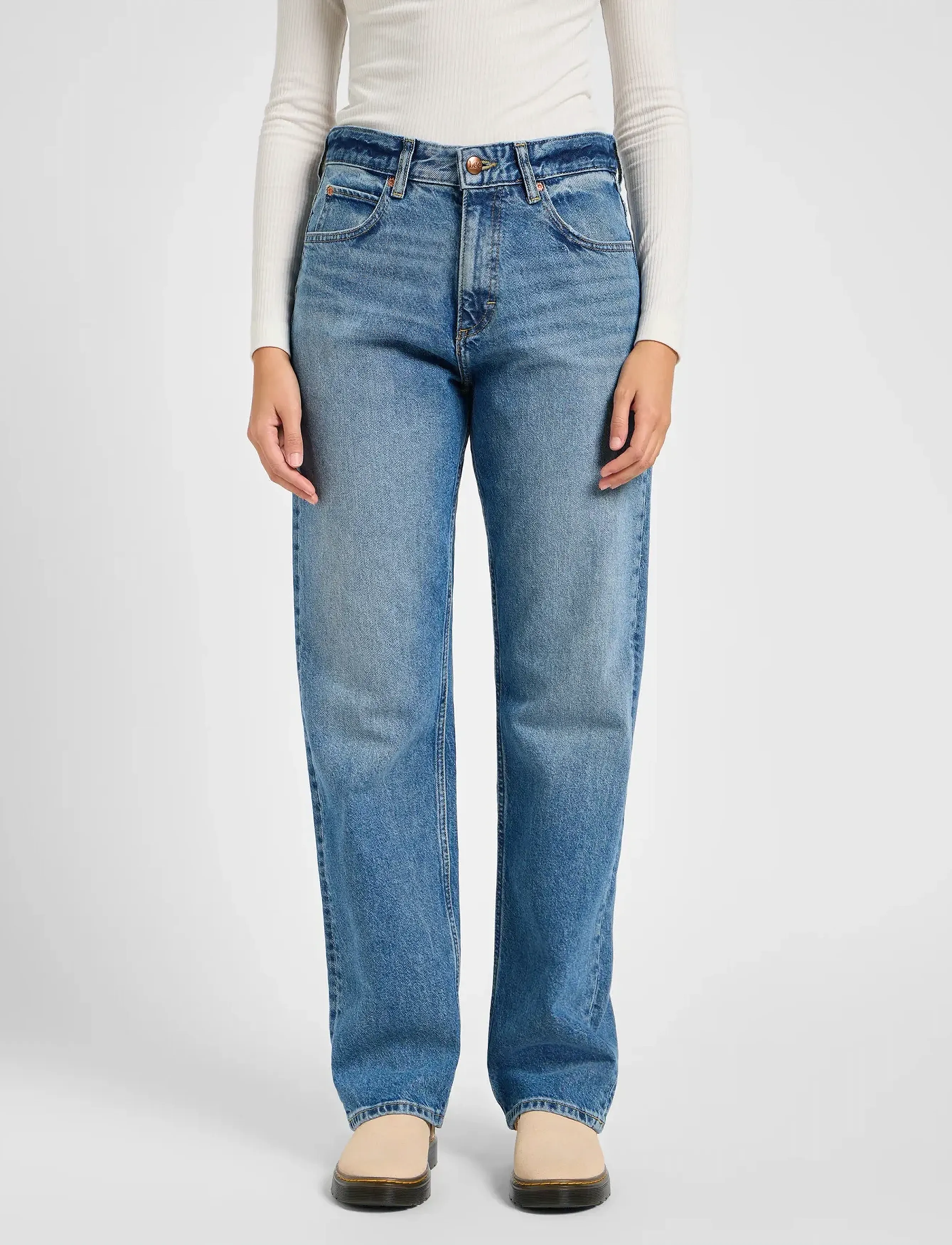 Lee Jeans Rider Classic, 31 x 31, Jeans, Blau - Wide, Frauen