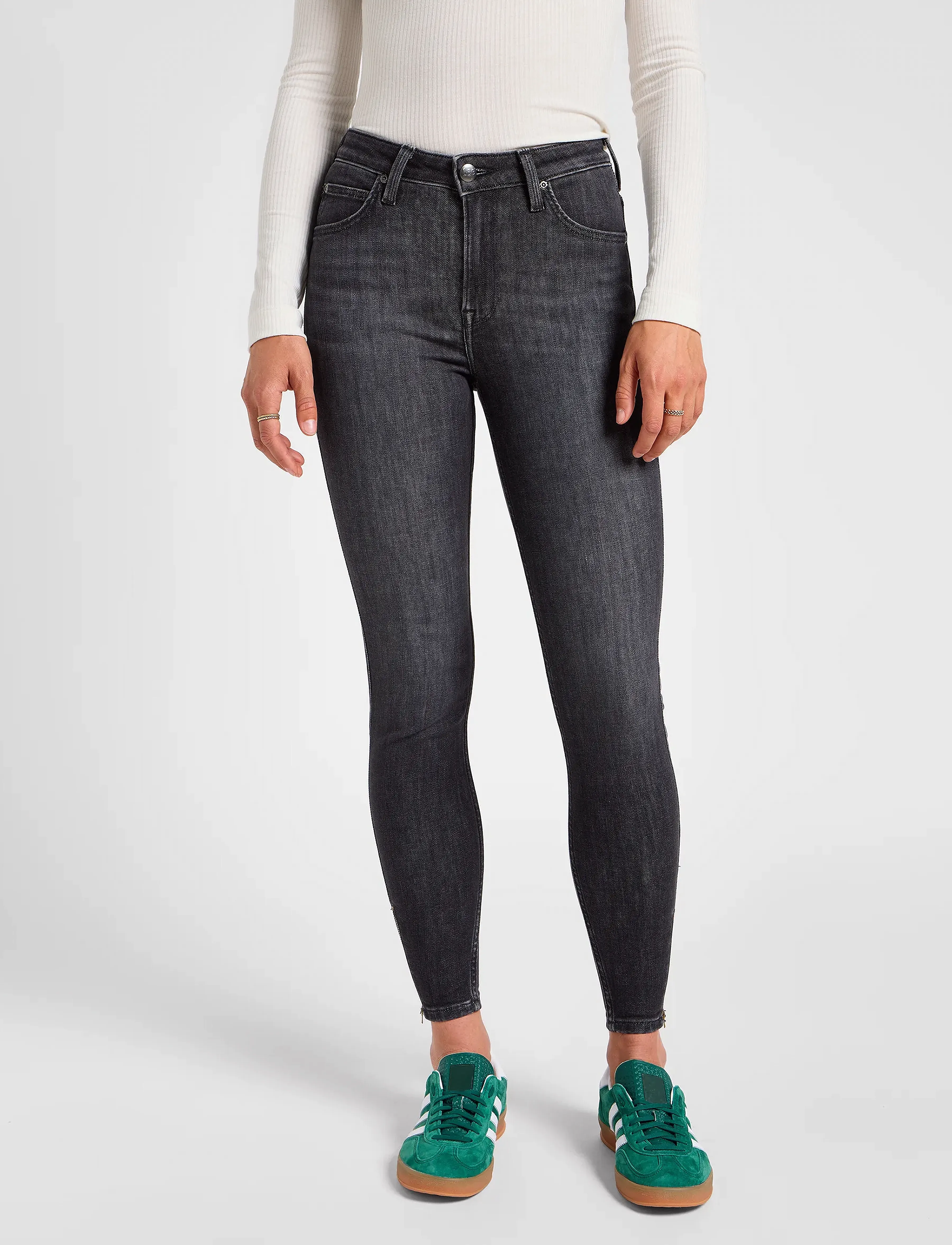 Lee Jeans SCARLETT HIGH ZIP - Tøj - LAST STRIKE / grey