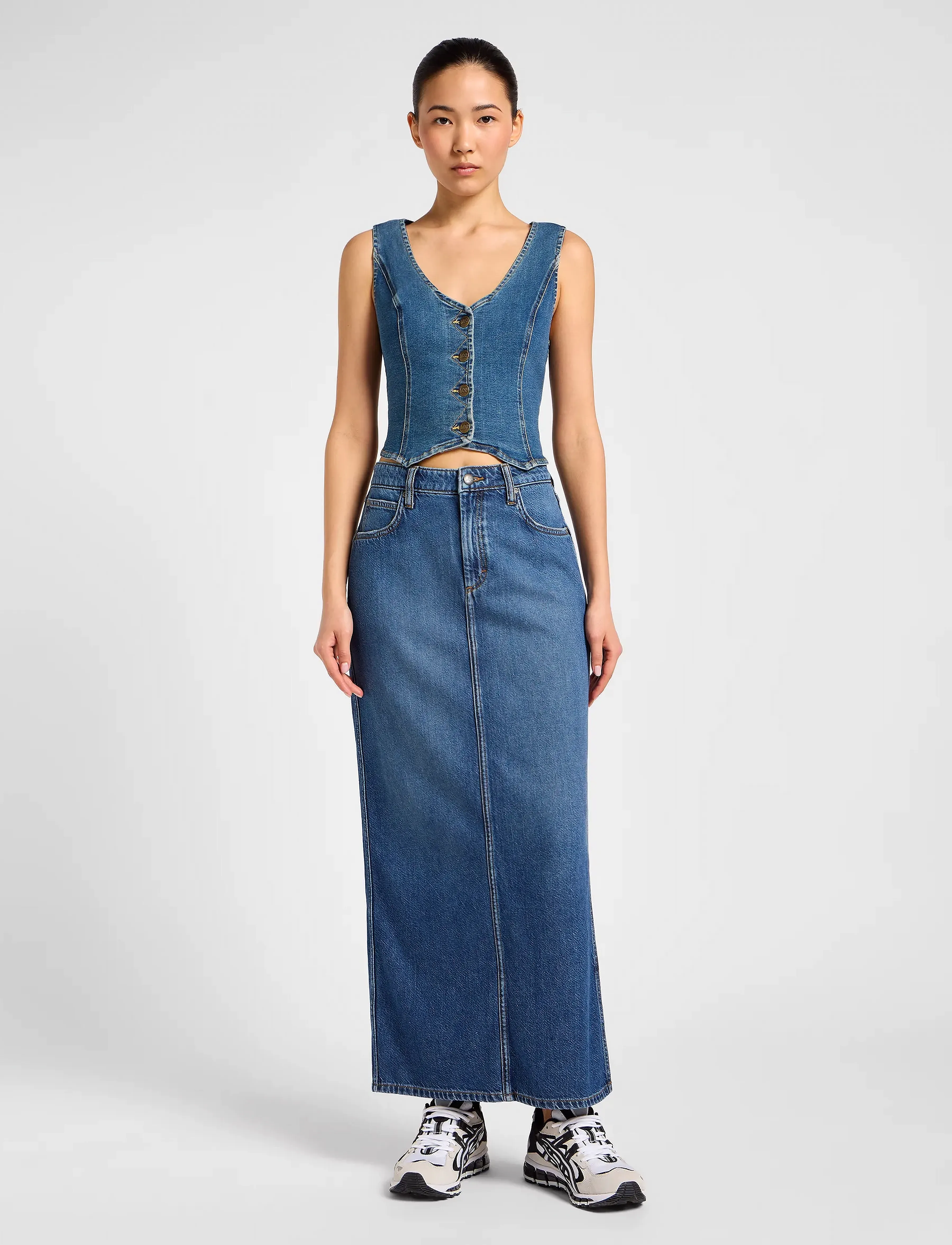 Lee Jeans - Side Slit Maxi Skirt - maxi röcke - weekend chill - 5