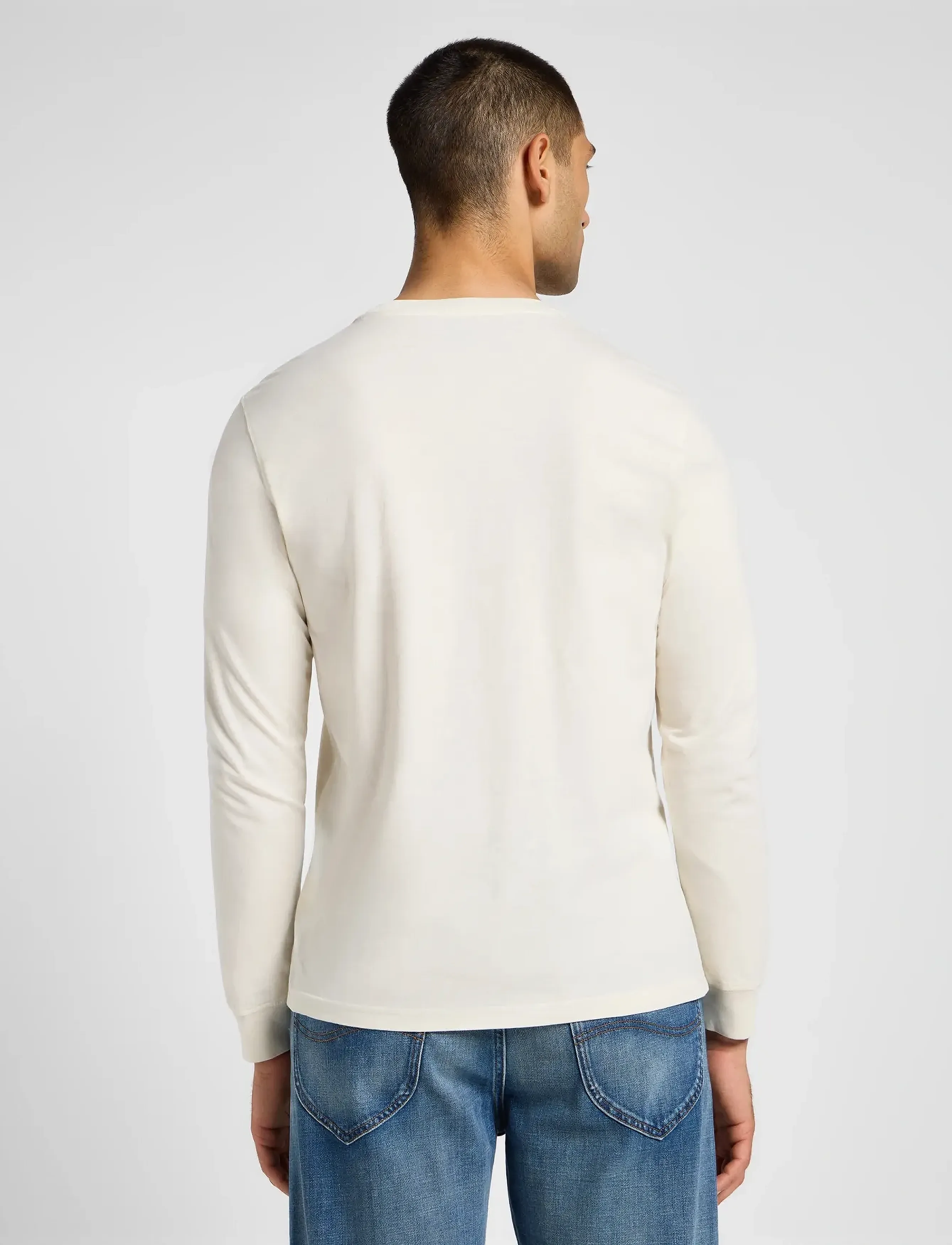 Lee Jeans - LS WOBBLY LOGO TEE - ecru - 2