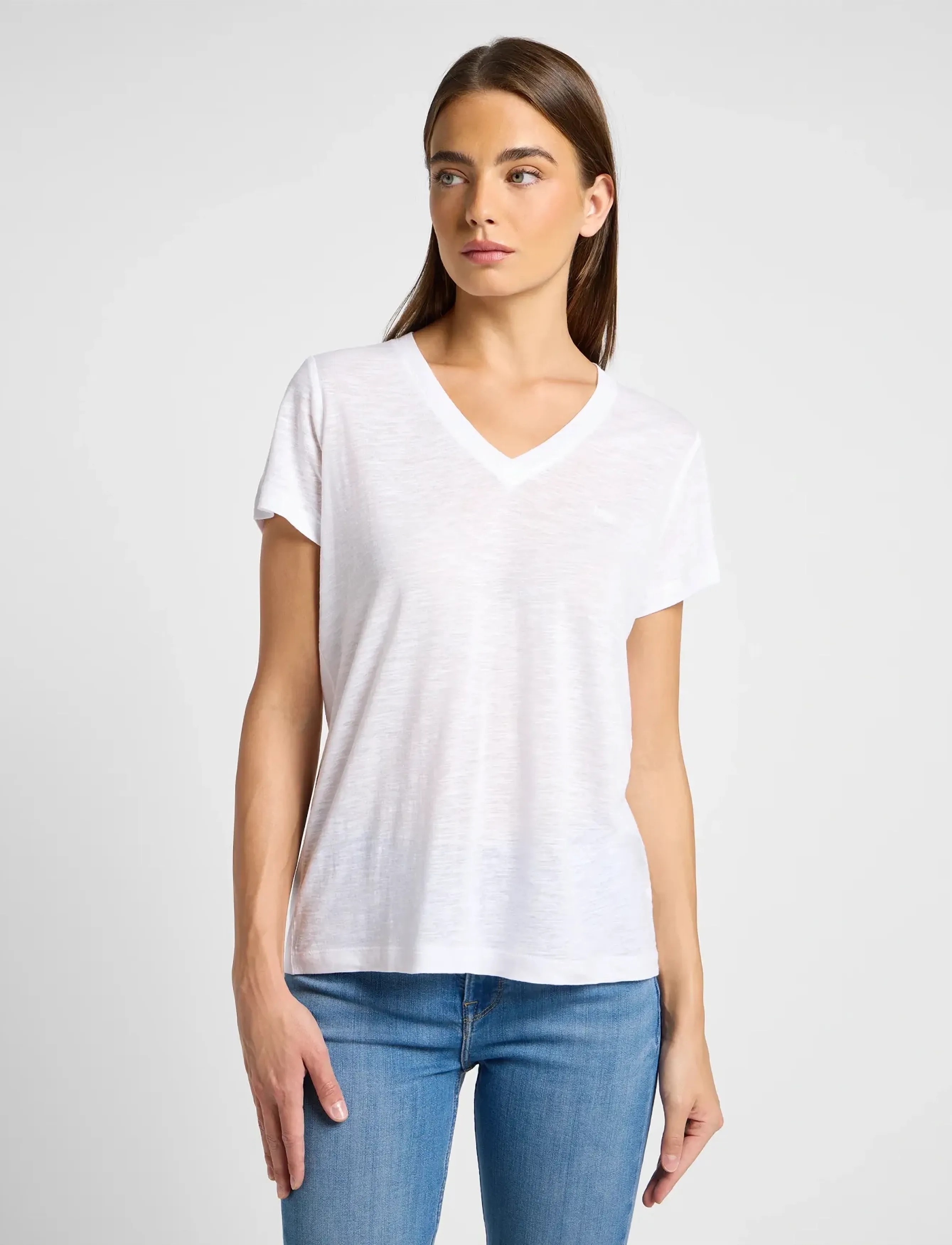 Lee Jeans V Neck Tee - T-Shirts & Tops - BRIGHT WHITE / white