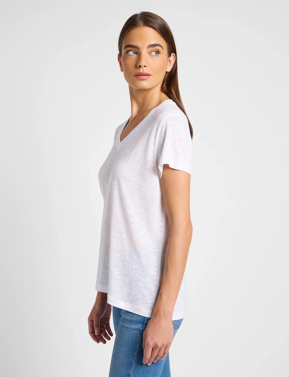 Lee Jeans - V NECK TEE - t-shirts - bright white - 5