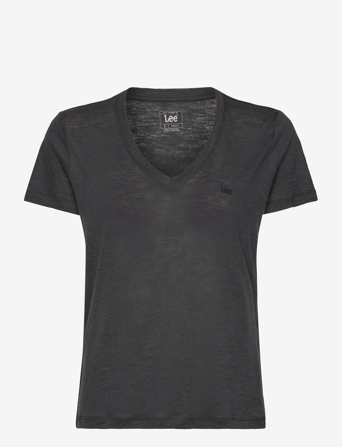 Lee Jeans - V NECK TEE - efterårstøj - black - 0