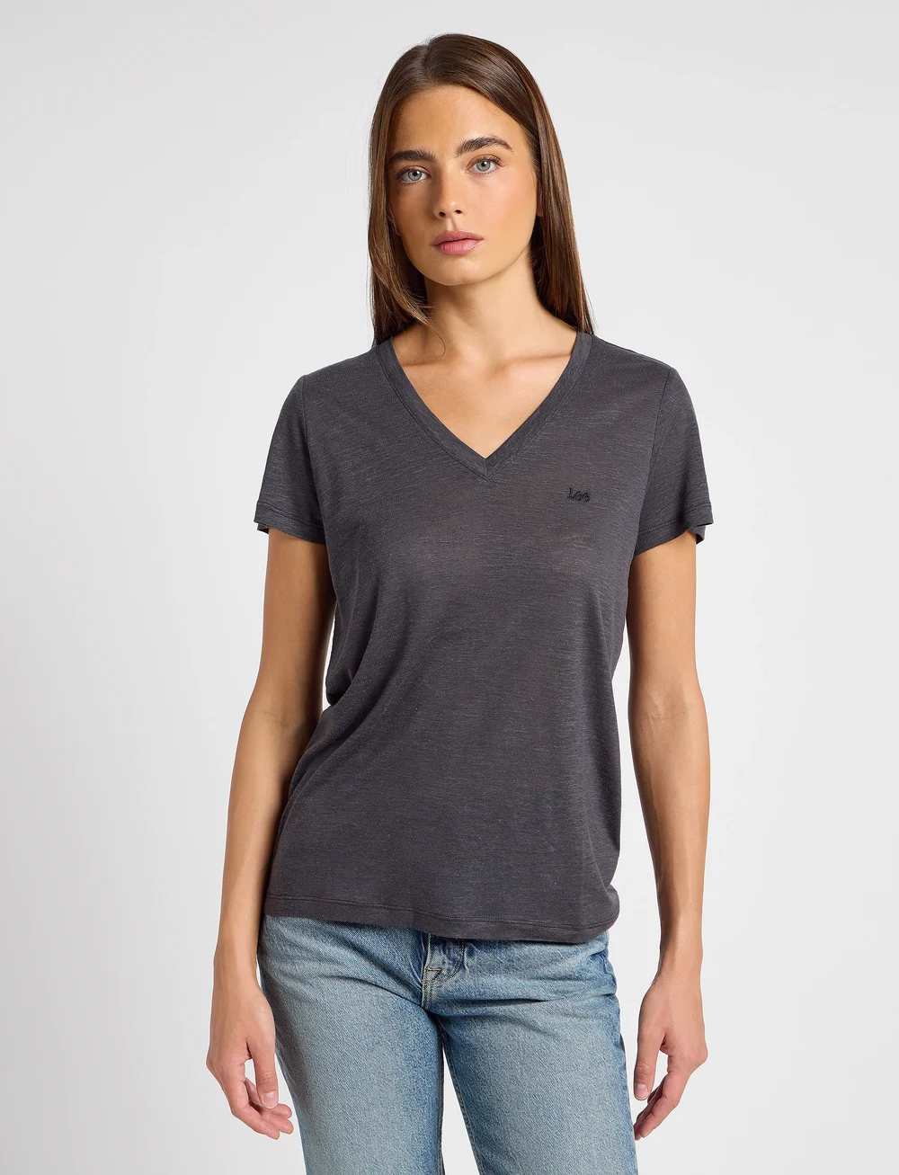 Lee Jeans - V NECK TEE - t-shirts - black - 0