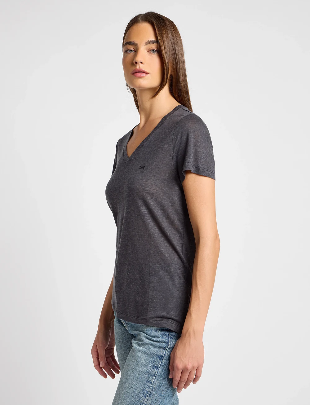 Lee Jeans - V NECK TEE - t-shirts - black - 5
