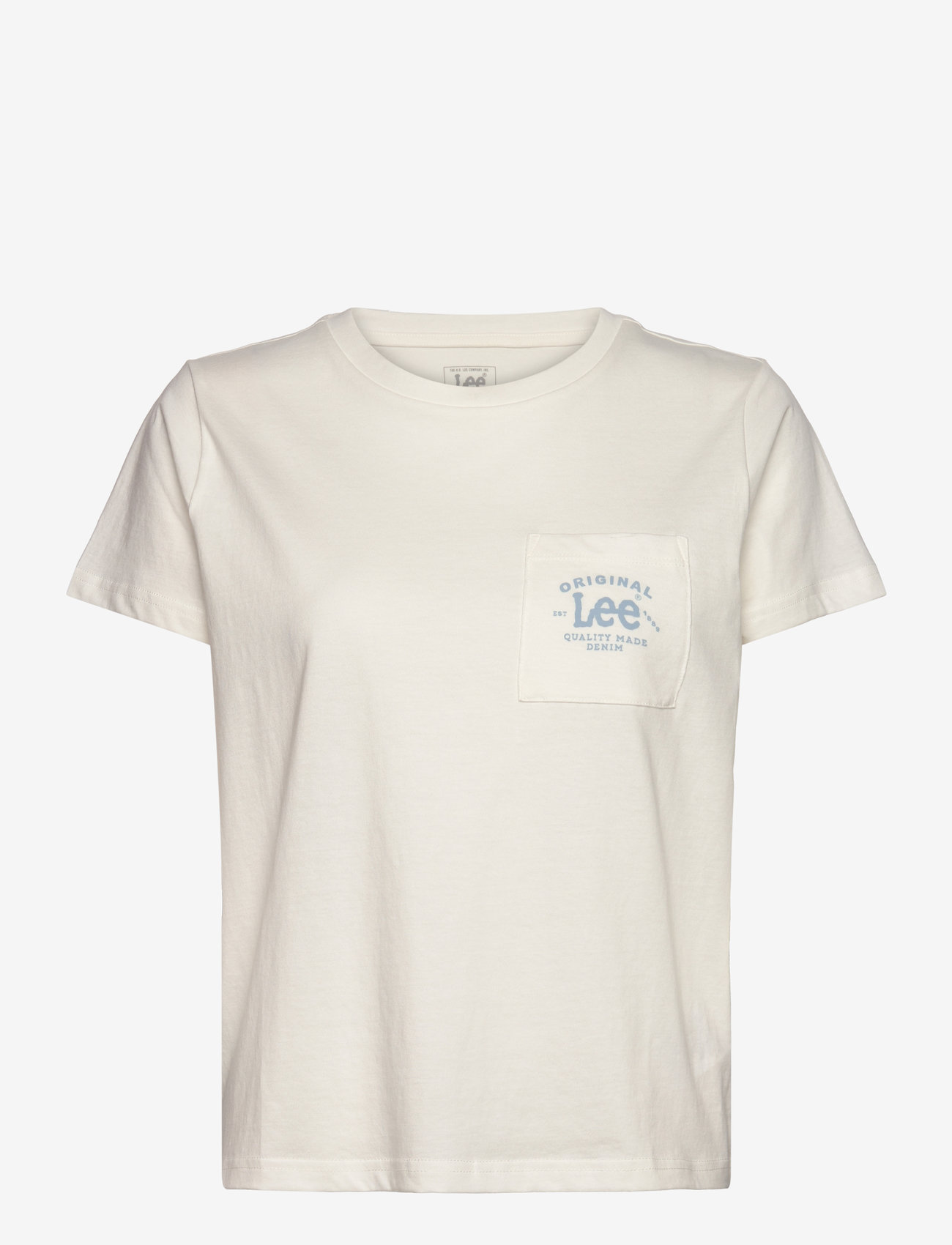 Lee Jeans - Logo Pocket Tee - efterårstøj - ecru - 0