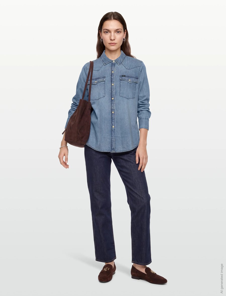 Lee Jeans - Western Shirt - teksasärgid - modern blue - 0