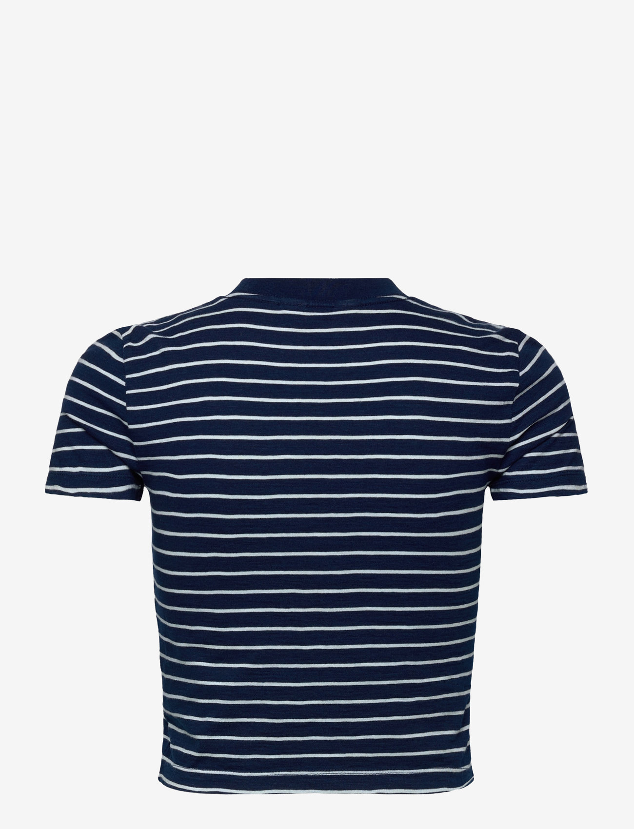 Lee Jeans - Cropped Tee - höstkläder - ombre indigo stripe - 1