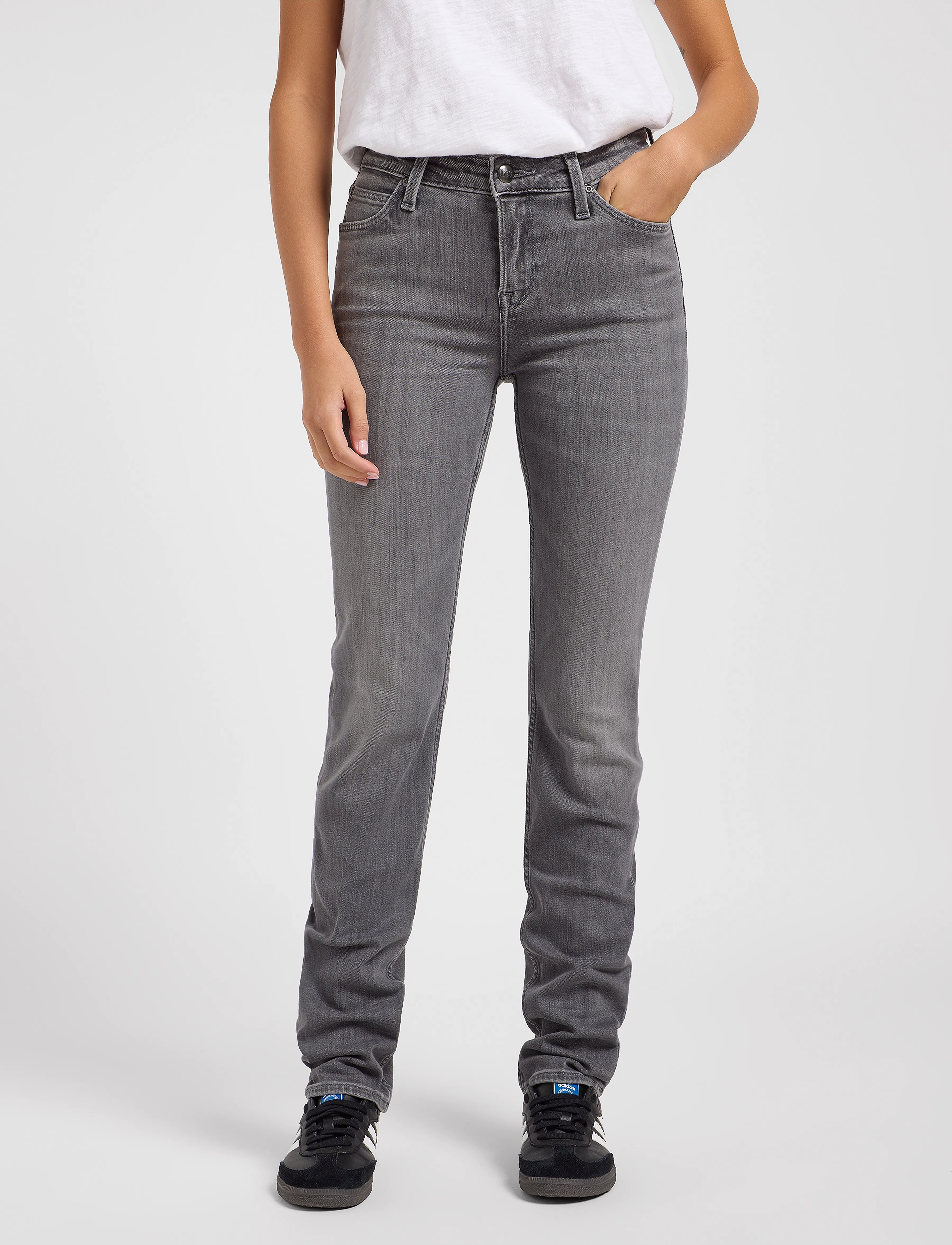 Lee Jeans Marion Straight, 27 x 31, Grey, Jeans > Flares, Dame