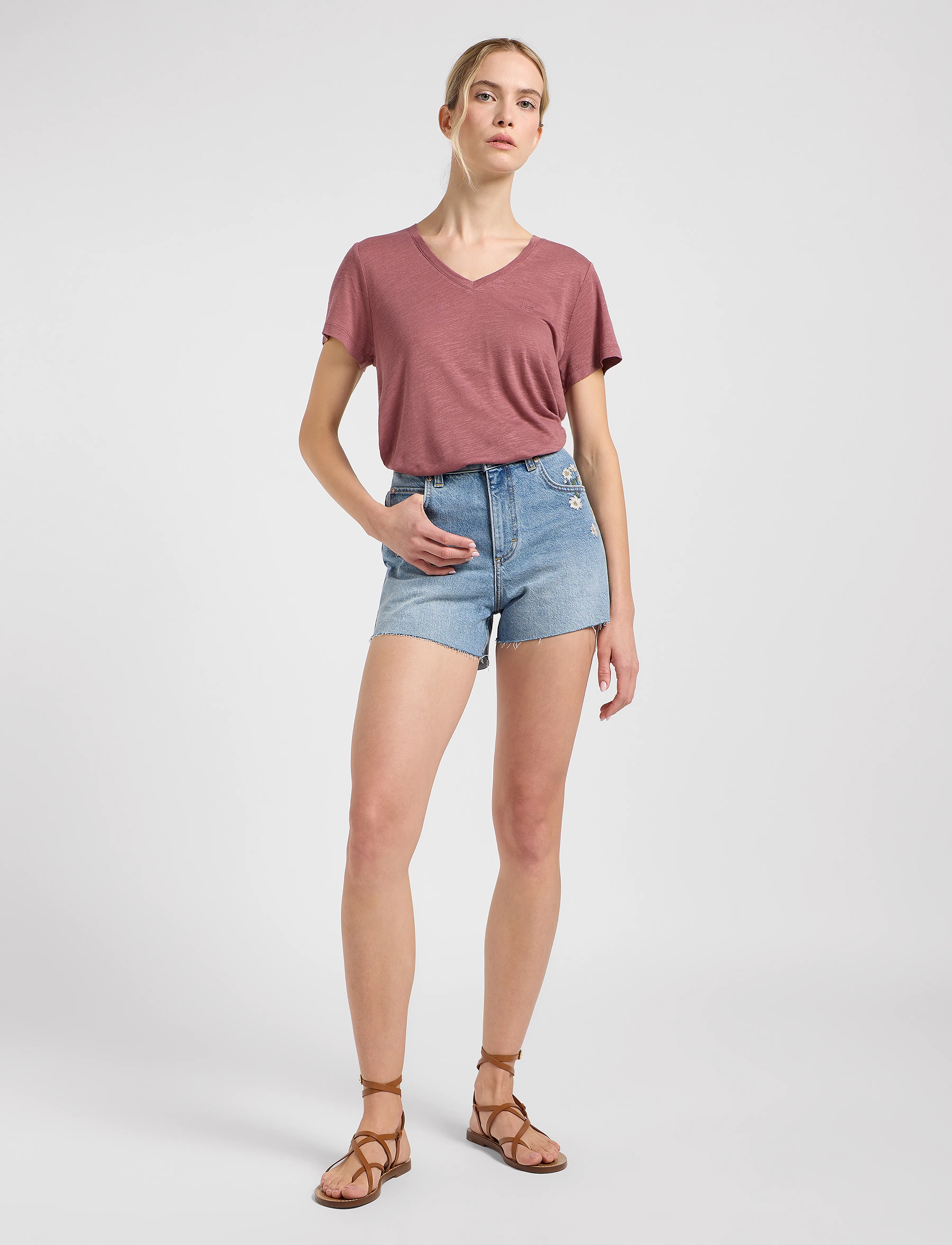 Lee Jeans - V Neck Tee - henna - 4