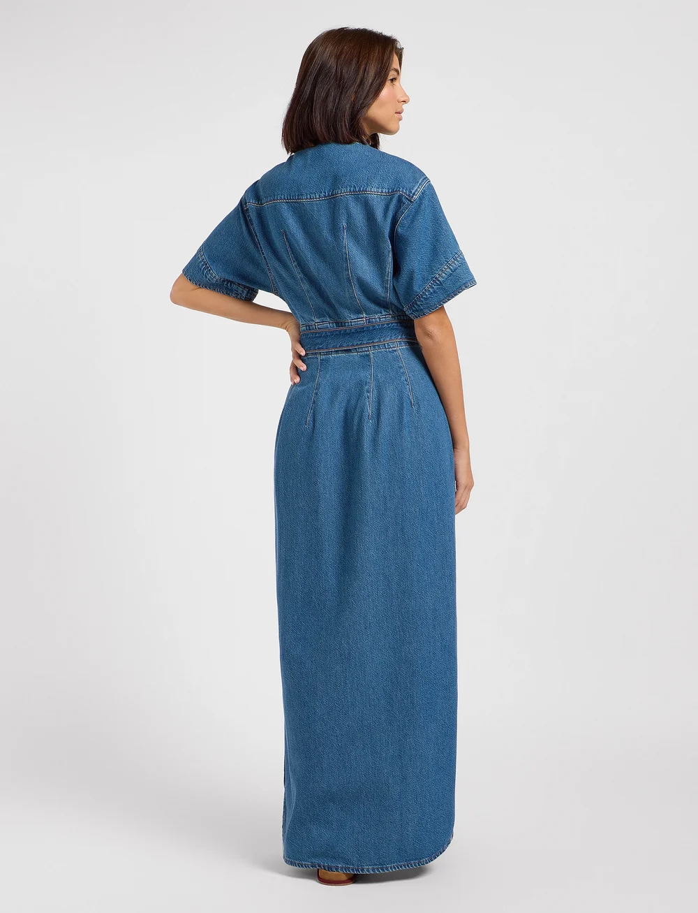Lee Jeans - Ss Maxi Western Dress - skjortklänningar - berry bowl - 5