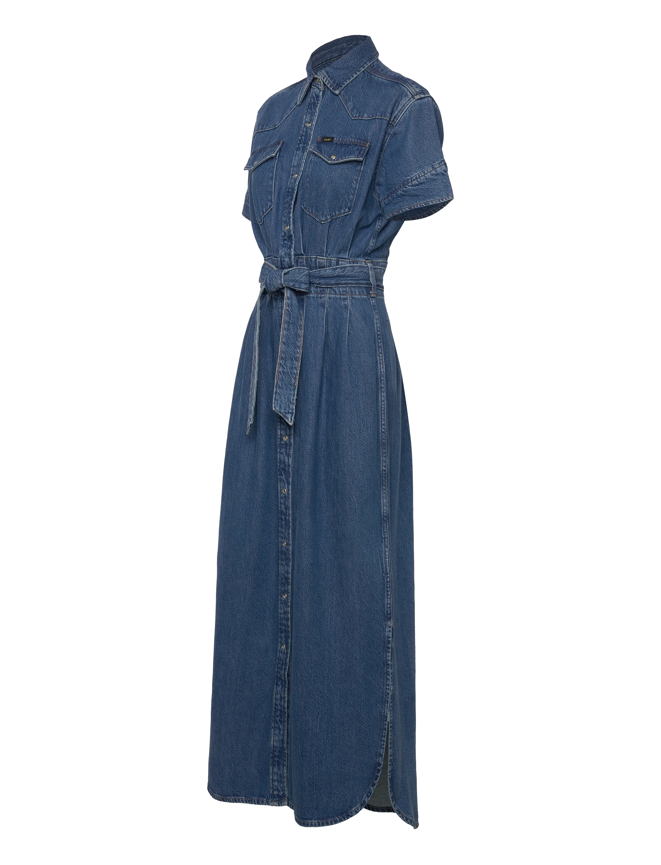 Lee Jeans - Ss Maxi Western Dress - berry bowl - 4