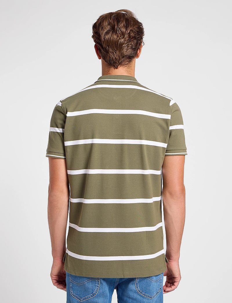 Lee Jeans - Pique Polo - short-sleeved polos - mercantile green stripe - 3